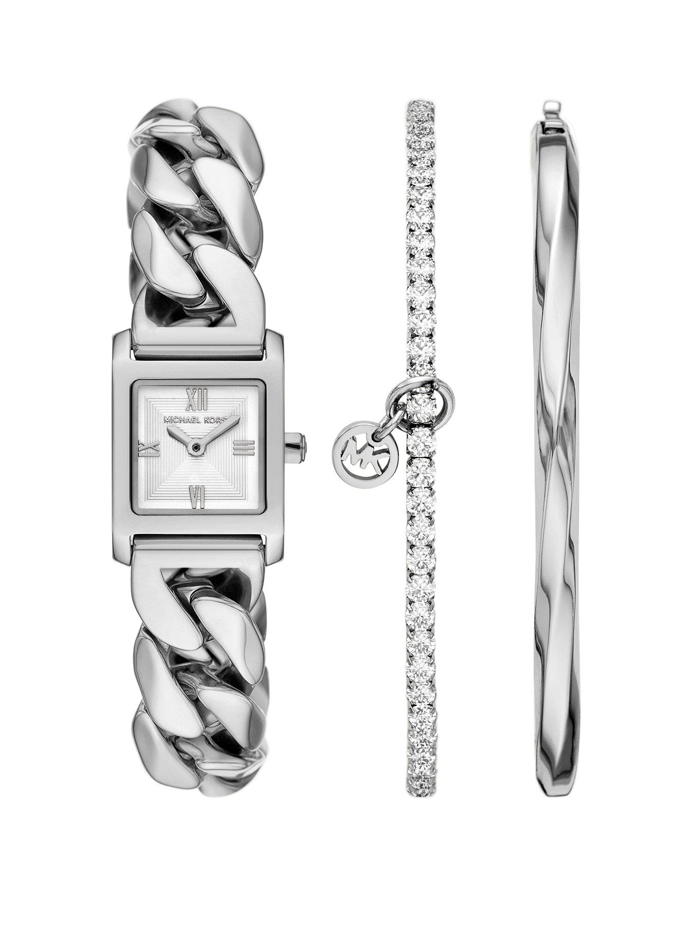 Michael Kors Michael Kors Women's Georgie Two-Hand Stainless Steel Watch and Bracelet Set, MK7657SET
