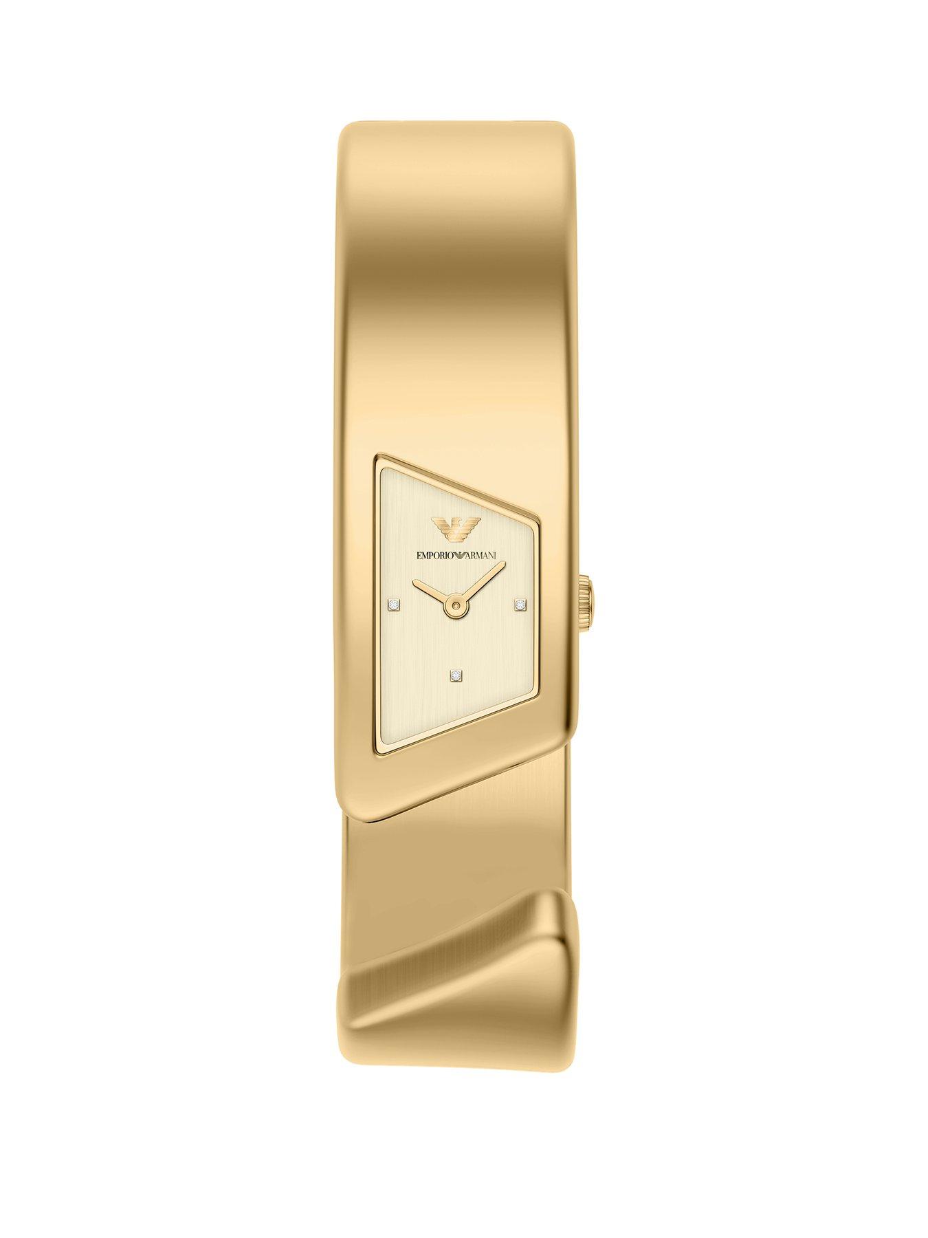 Emporio Armani Emporio Armani Women's Two-Hand Gold-Tone Stainless Steel Watch, AR11829