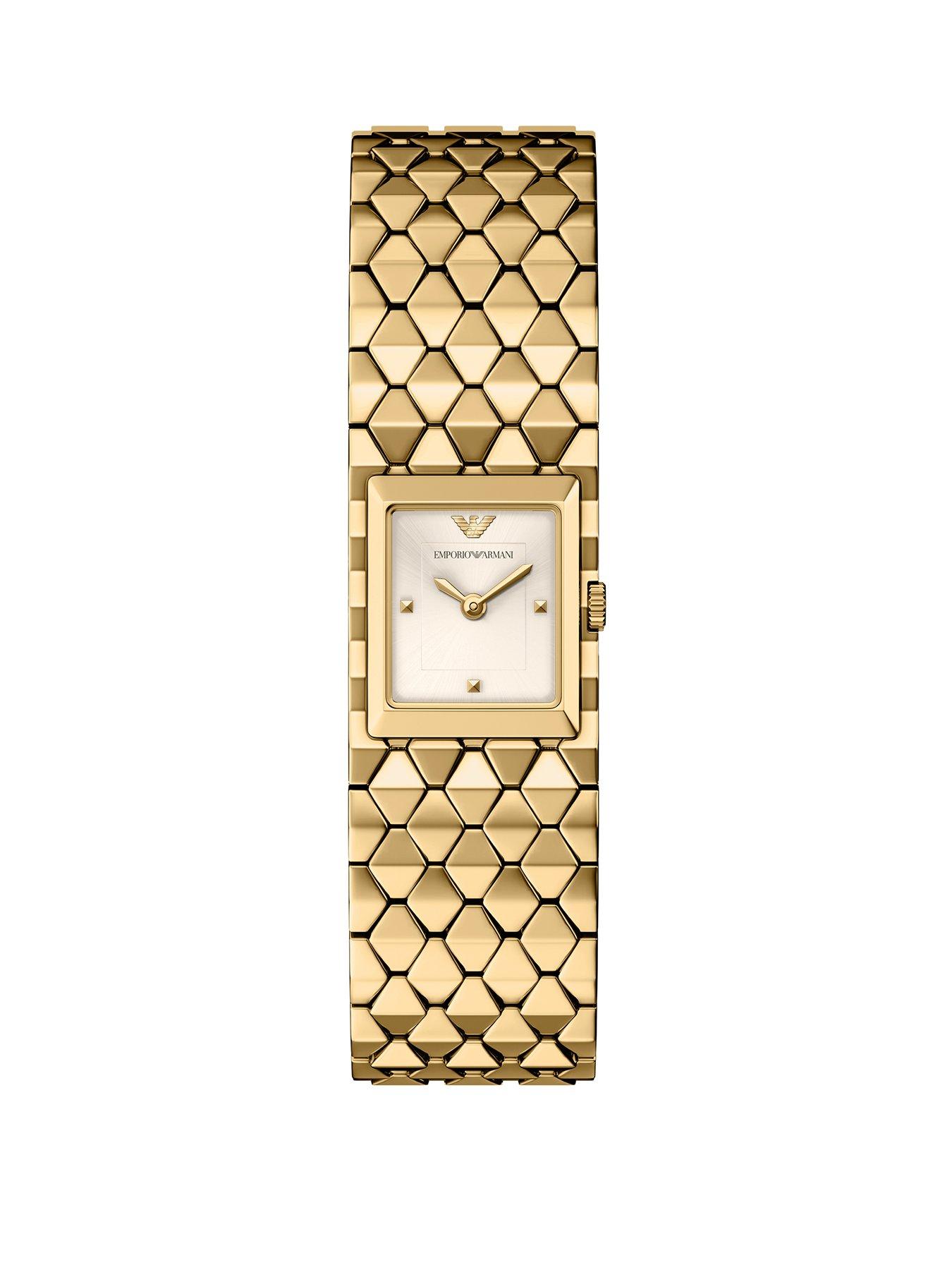 Emporio Armani Emporio Armani Women's Two-Hand Gold-Tone Stainless Steel Watch, AR11827