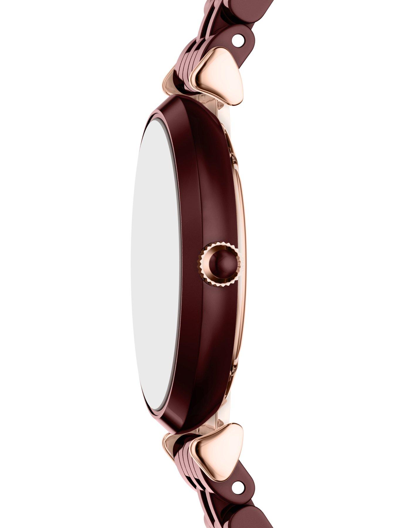Image 4 of 7 of Emporio Armani Two-Hand Burgundy Ceramic Watch