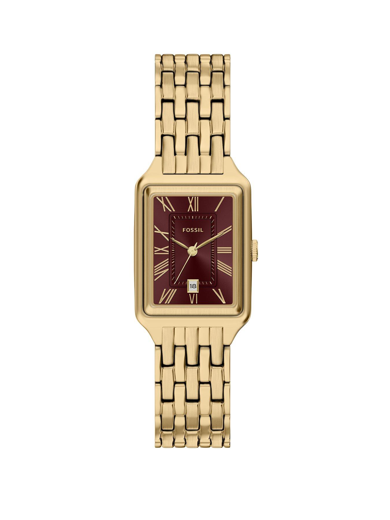 Fossil Fossil Women's Raquel Three-Hand Date Gold-Tone Stainless Steel Watch, ES5512