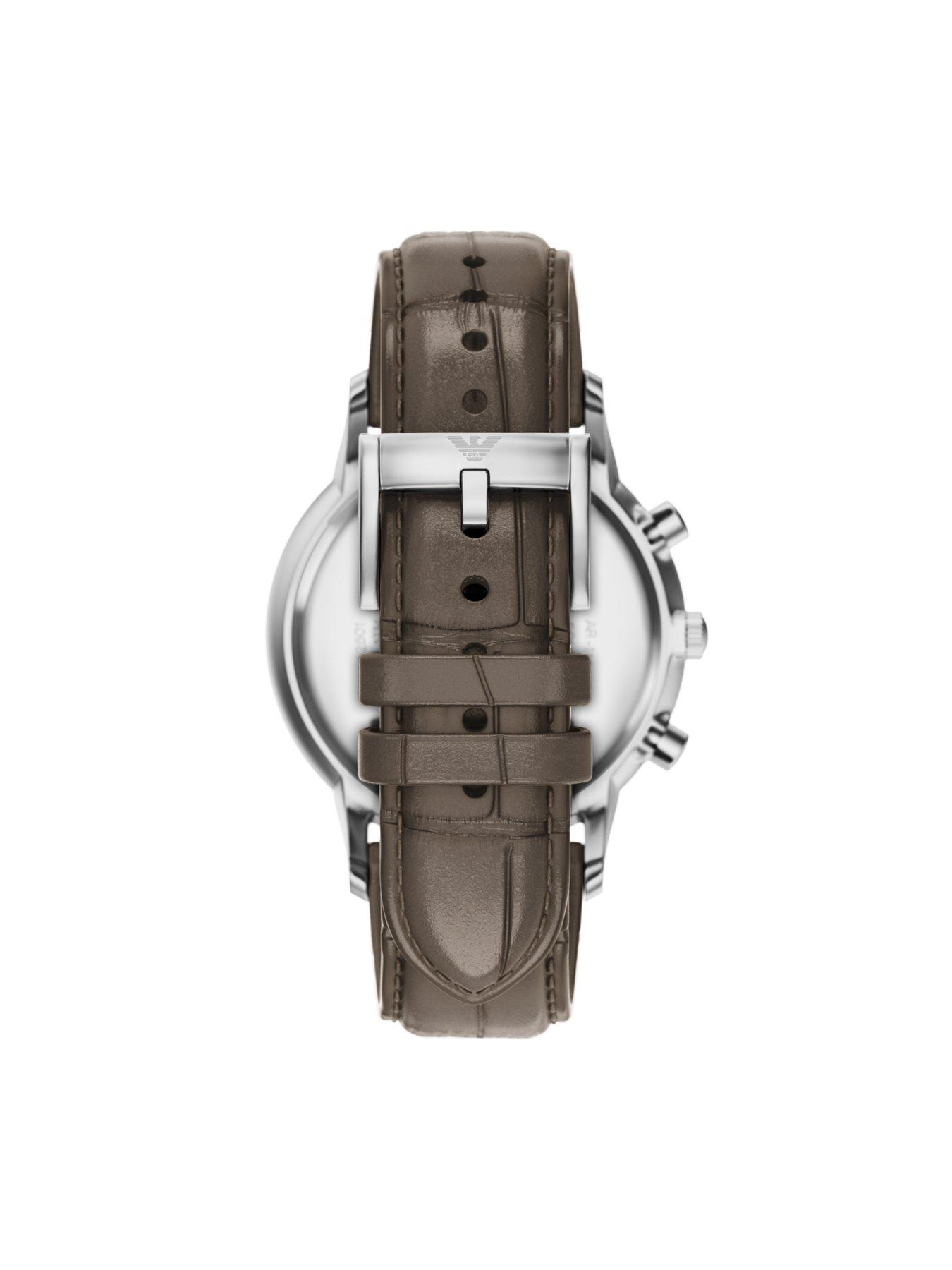 Image 2 of 7 of Emporio Armani Archetipo Chronograph Gray Leather Watch (AR11821)