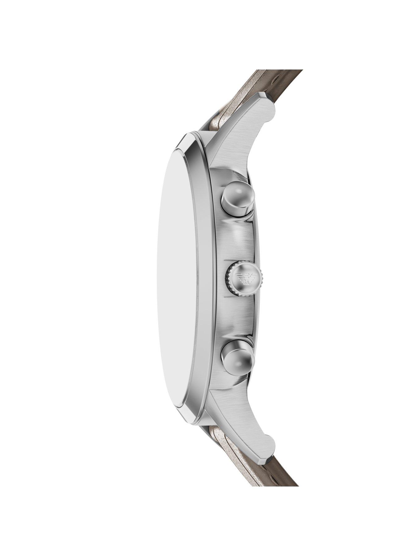 Image 4 of 7 of Emporio Armani Archetipo Chronograph Gray Leather Watch (AR11821)