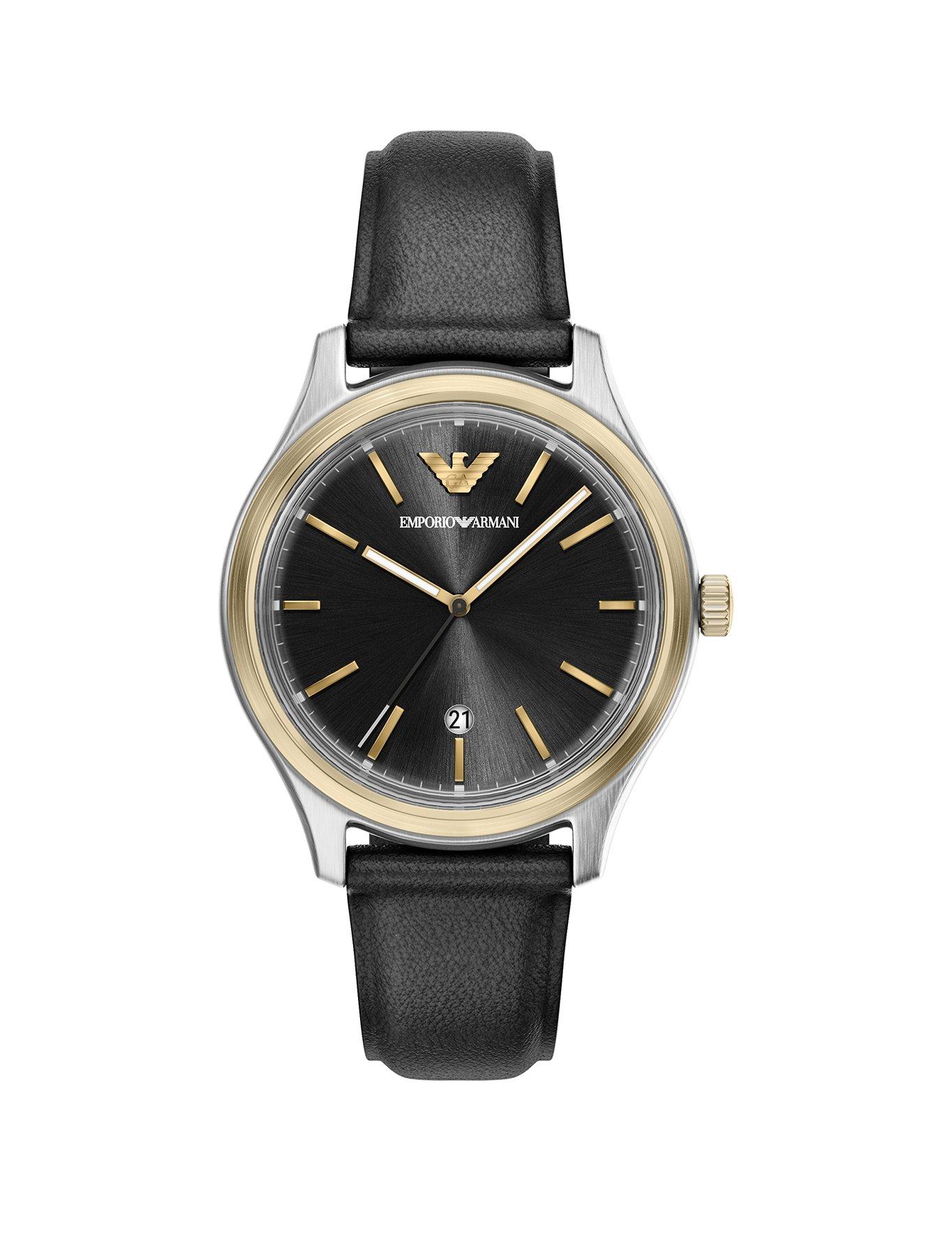Emporio Armani Emporio Armani Men's Three-Hand Date Leather Watch, AR11834