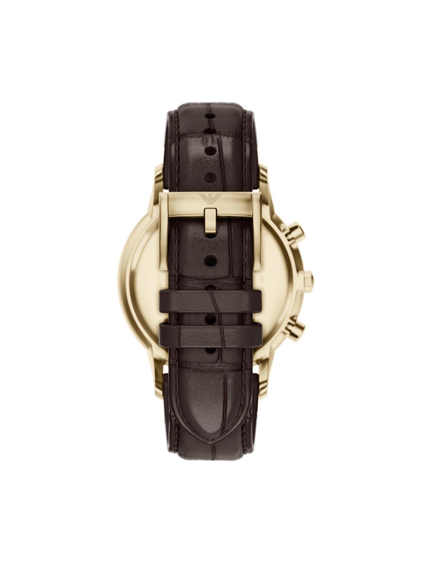 Image 2 of 7 of Emporio Armani Archetipo Chronograph Brown Leather Watch