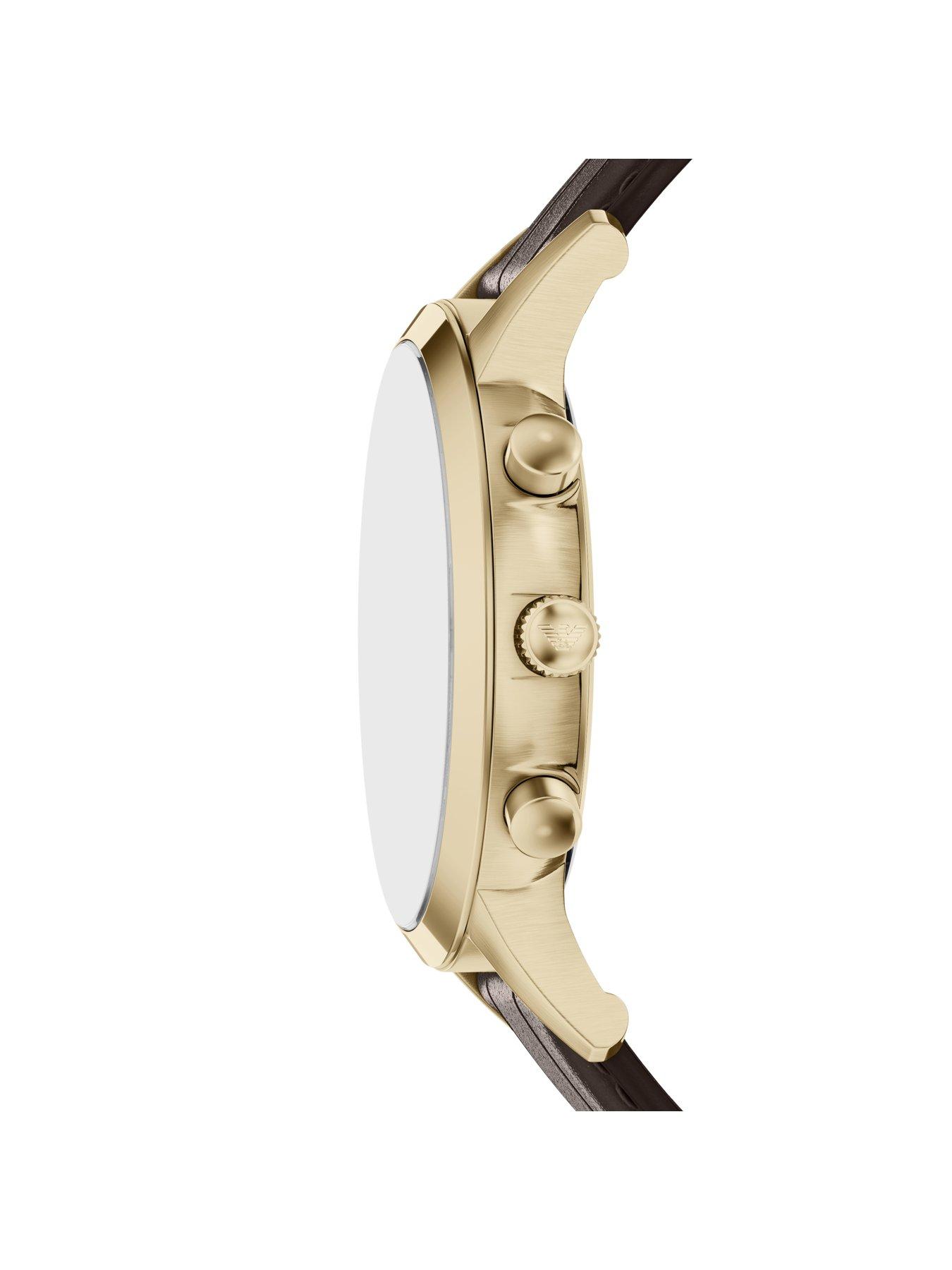 Image 4 of 7 of Emporio Armani Archetipo Chronograph Brown Leather Watch