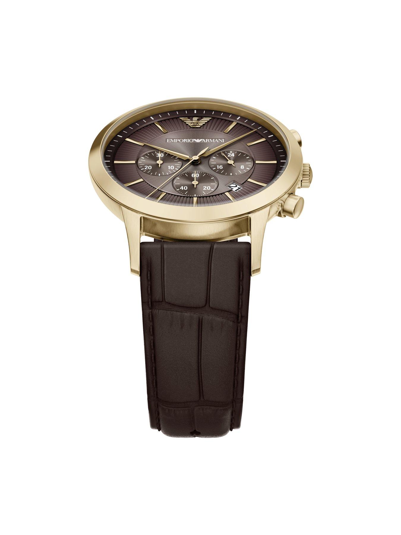 Image 5 of 7 of Emporio Armani Archetipo Chronograph Brown Leather Watch