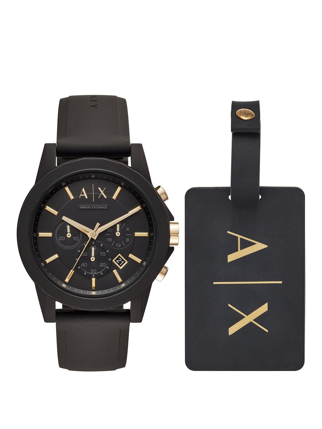 Armani Exchange Armani Exchange Men's Chronograph, Black Silicone Watch, AX7105