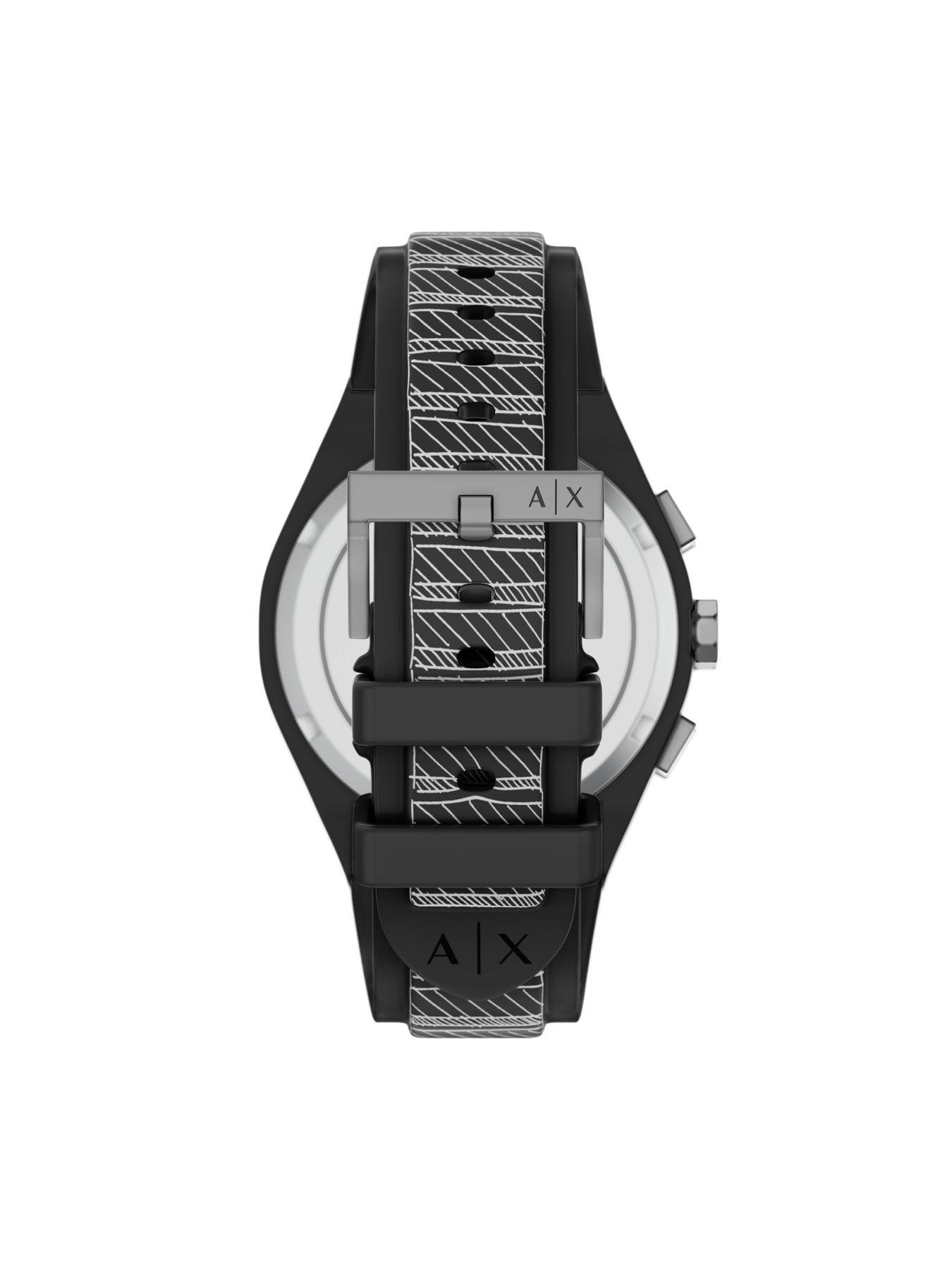Image 2 of 7 of Armani Exchange Sync Chronograph Black Silicone Watch