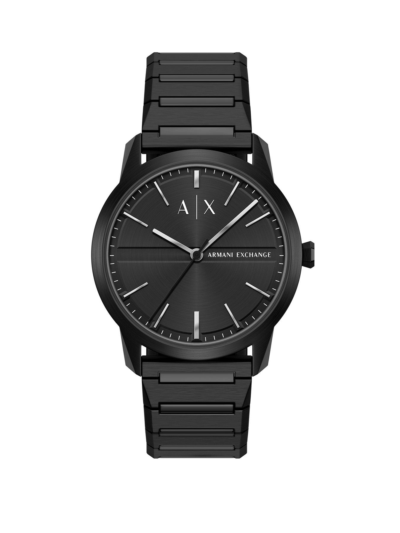 Armani Exchange Armani Exchange Men's Three-Hand Black Stainless Steel Watch, AX2651