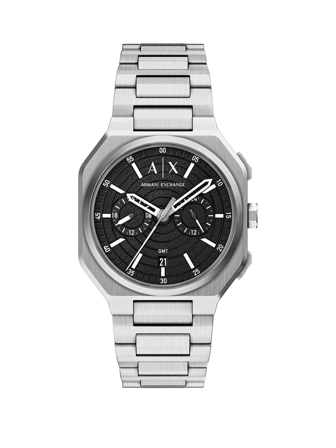 Armani Exchange Armani Exchange Men's Bass Dual-Time Stainless Steel Watch, AX1475