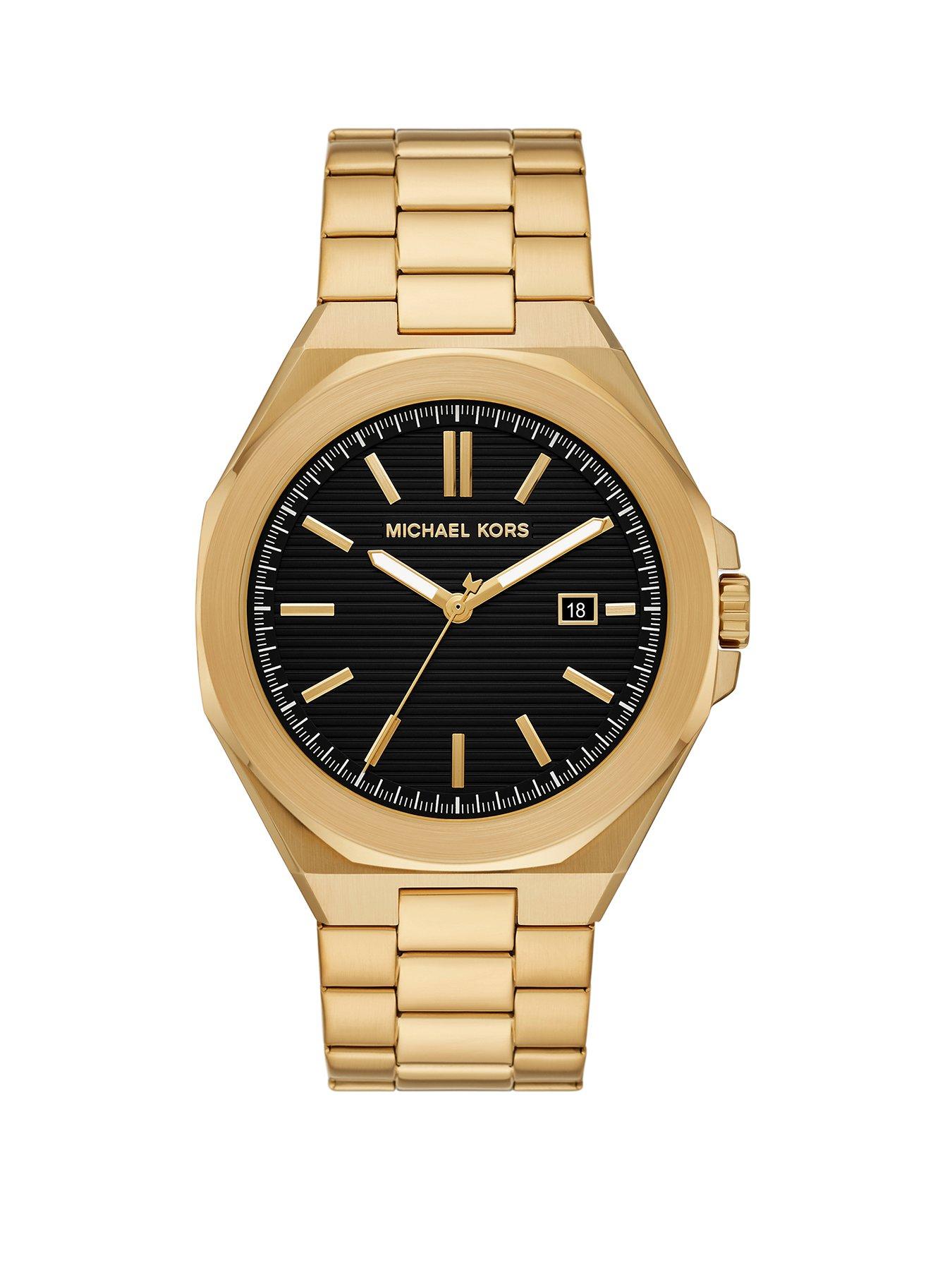 Michael Kors Michael Kors Men's Callum Three-Hand Date Gold-Tone Stainless Steel Watch, MK9288
