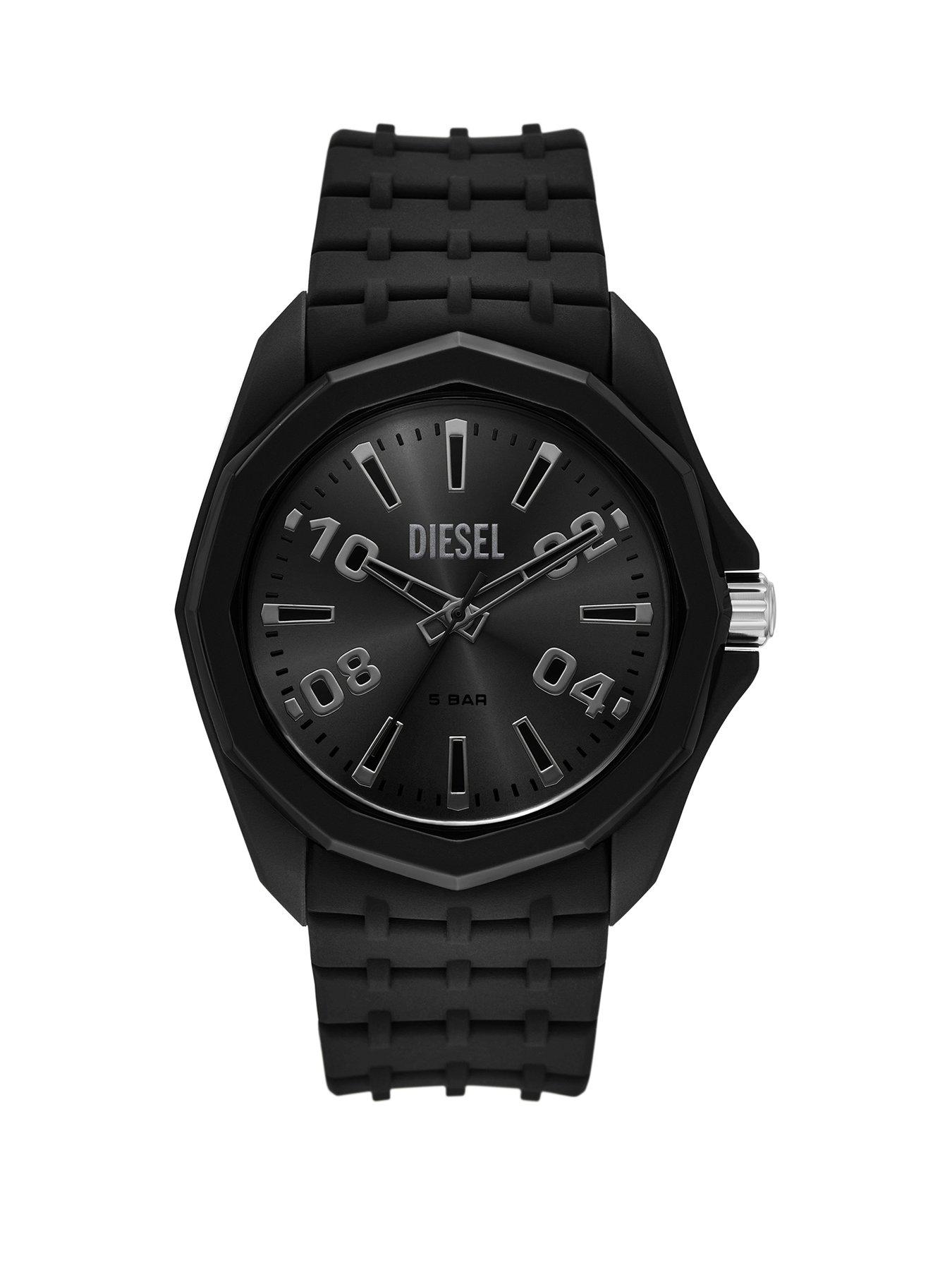Diesel Diesel Men's Stinger Three-Hand Black Silicone Watch, DZ2243