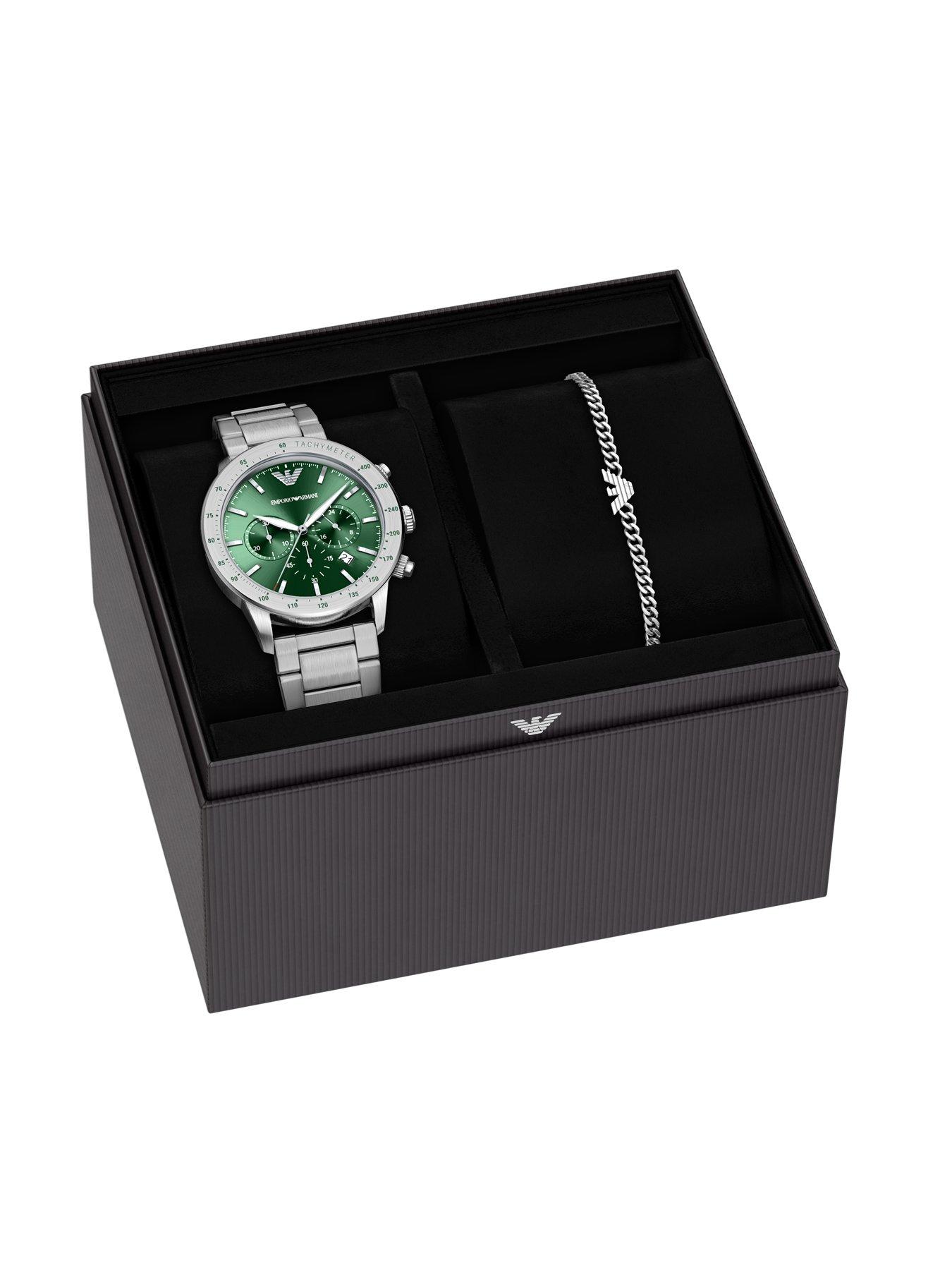 Image 2 of 7 of Emporio Armani Chronograph Stainless Steel Watch and Bracelet Set (AR80088SET)