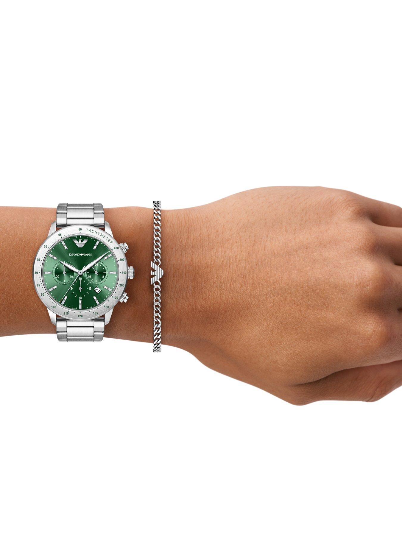 Image 3 of 7 of Emporio Armani Chronograph Stainless Steel Watch and Bracelet Set (AR80088SET)