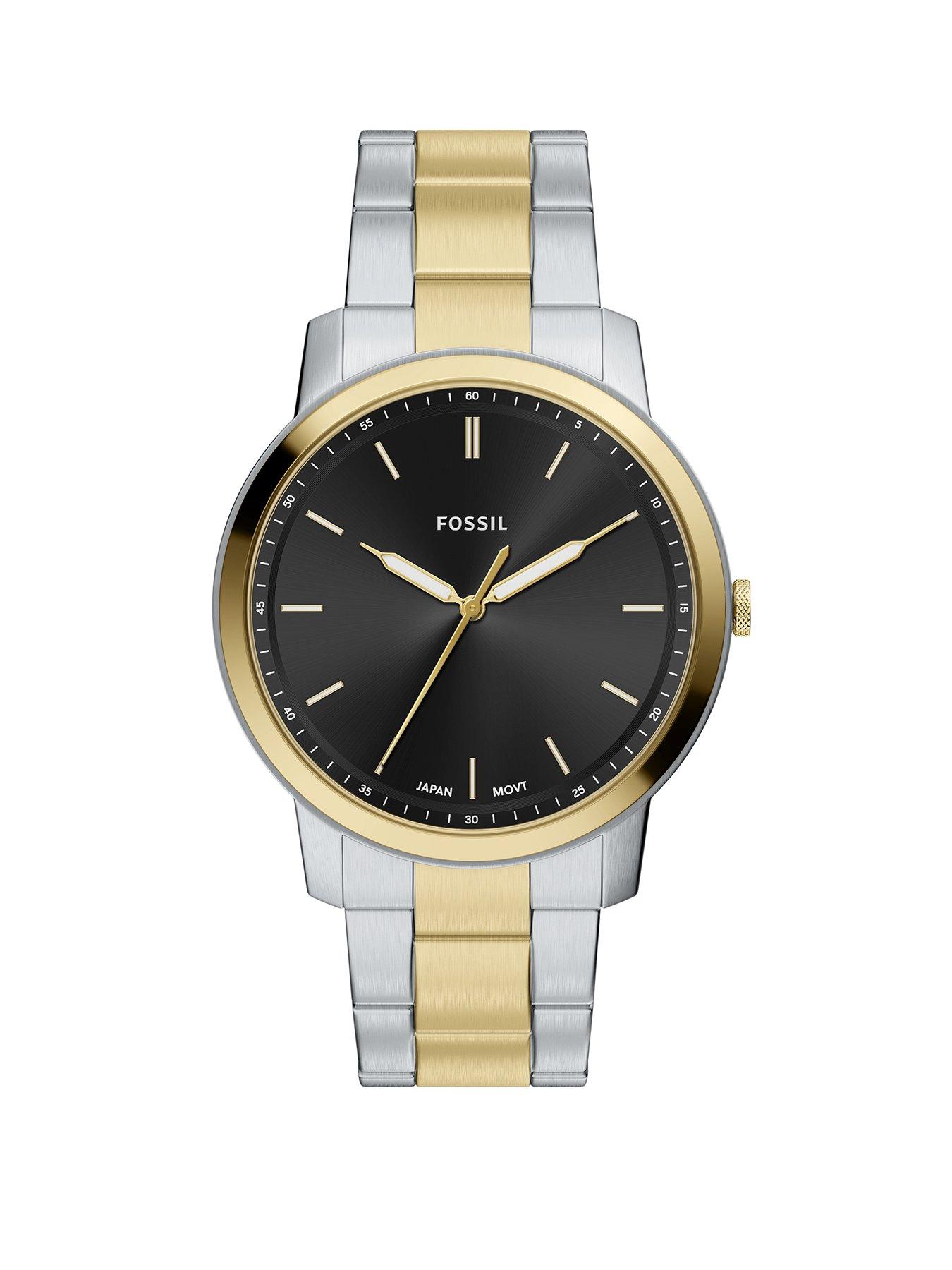 Fossil Fossil Men's Minimalist Three-Hand Two-Tone Stainless Steel Watch, FS6182