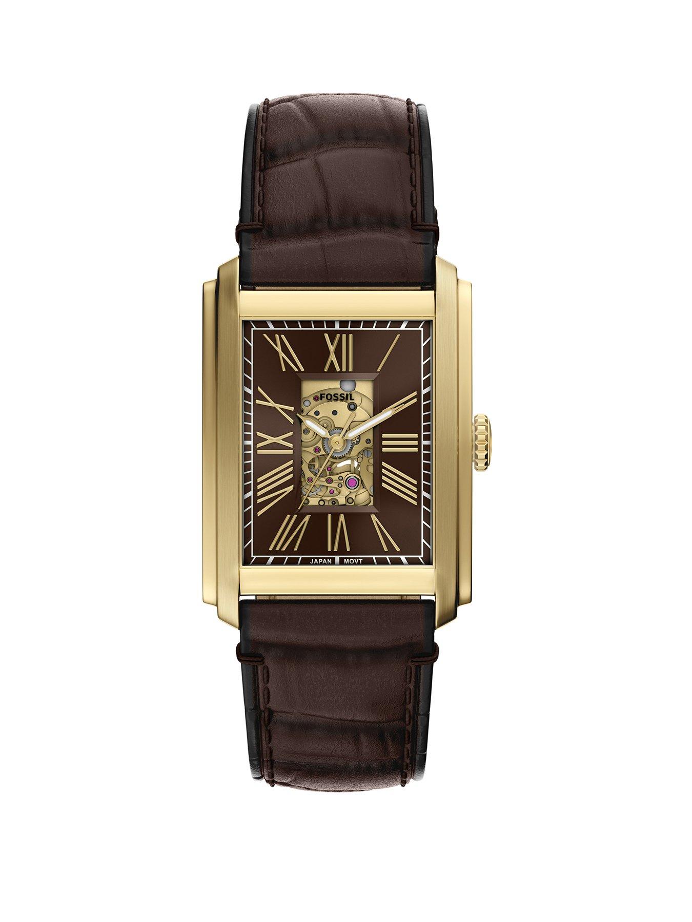 Image 1 of 7 of Fossil Carraway Automatic Croc Leather Watch