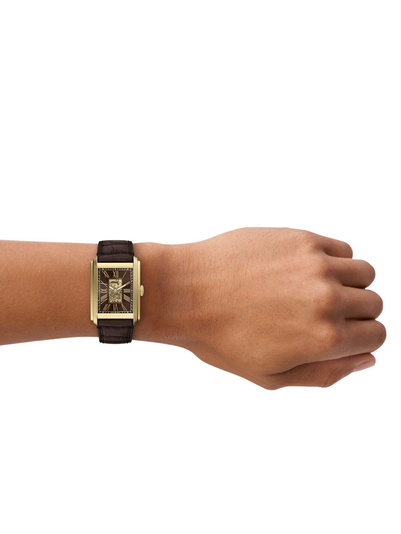 Image 3 of 7 of Fossil Carraway Automatic Croc Leather Watch