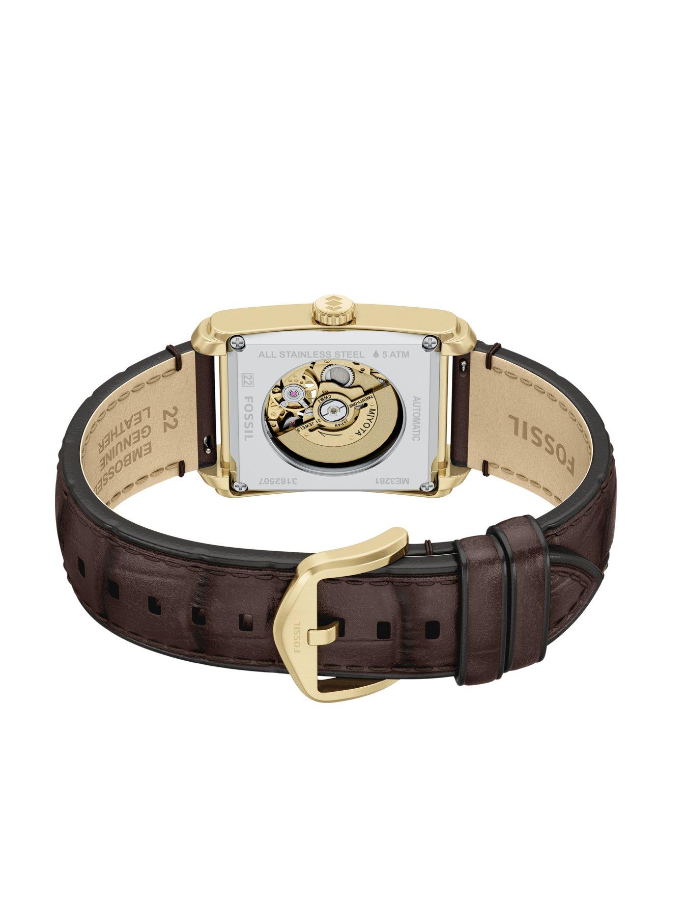 Image 5 of 7 of Fossil Carraway Automatic Croc Leather Watch