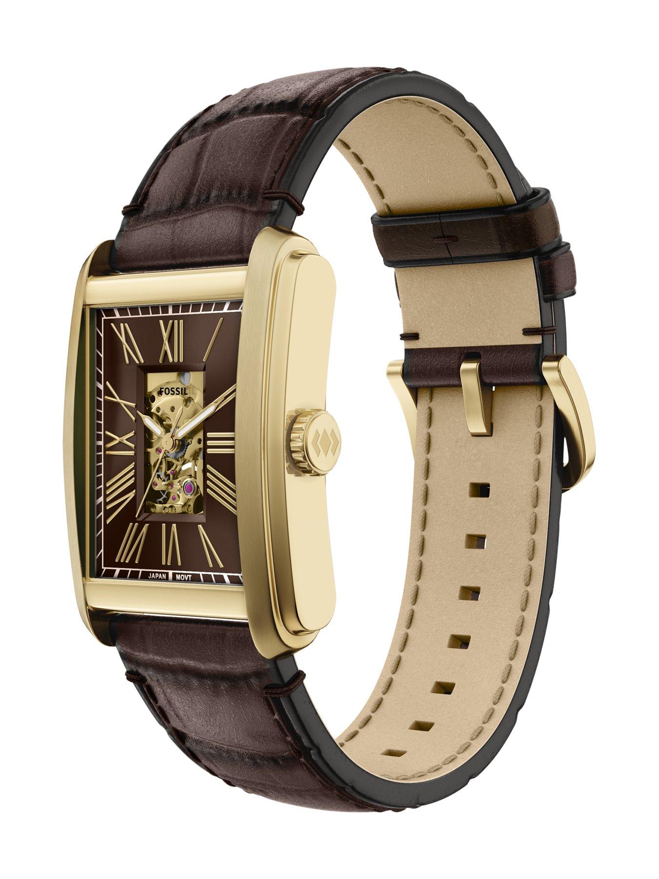 Image 6 of 7 of Fossil Carraway Automatic Croc Leather Watch