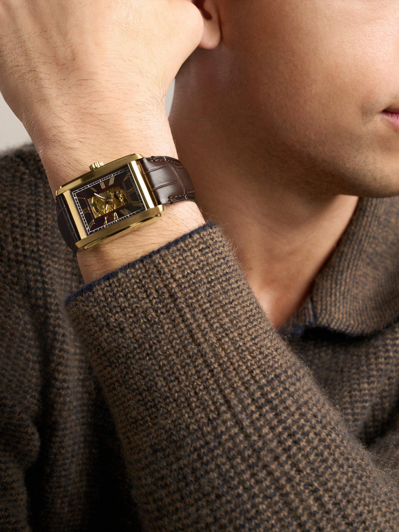 Image 7 of 7 of Fossil Carraway Automatic Croc Leather Watch