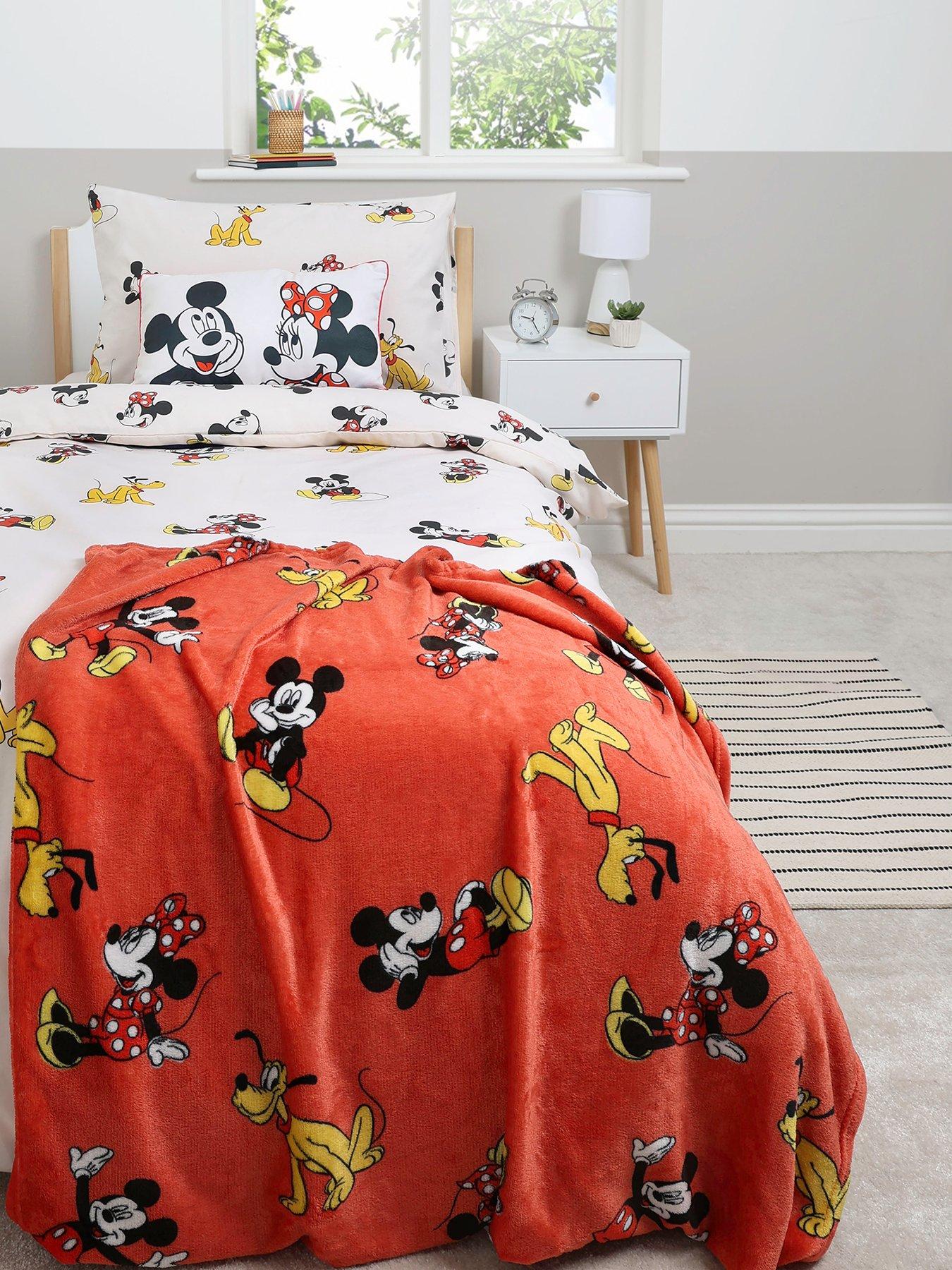 Image 1 of 6 of Mickey Mouse Disney Mickey And Minnie Ditsy Rotary Fleece Blanket