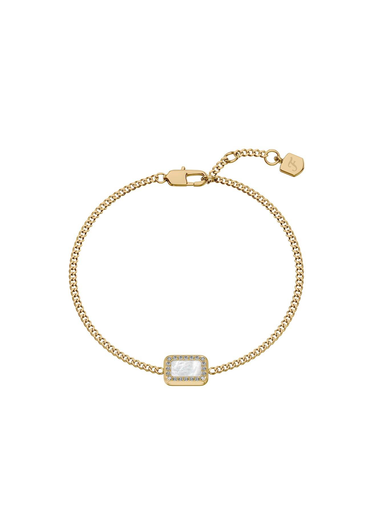 Image 2 of 5 of Fossil Raquel Mother-of-Pearl Station Bracelet - Gold