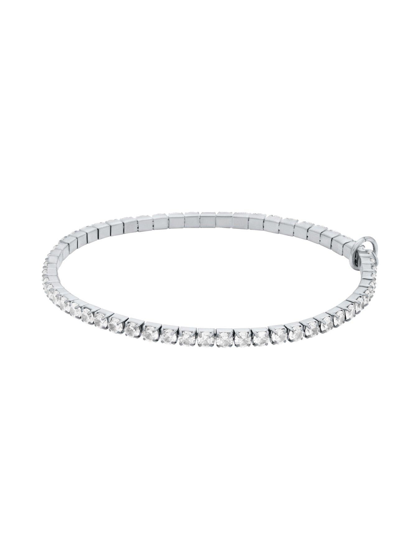 Image 2 of 4 of Michael Kors Stretch Tennis Bracelet - Silver