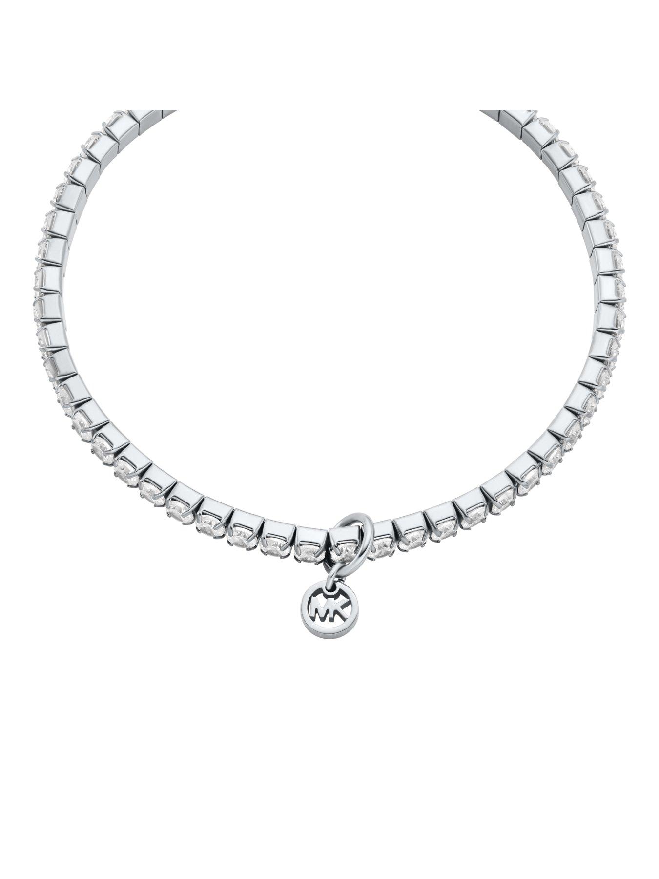 Image 3 of 4 of Michael Kors Stretch Tennis Bracelet - Silver