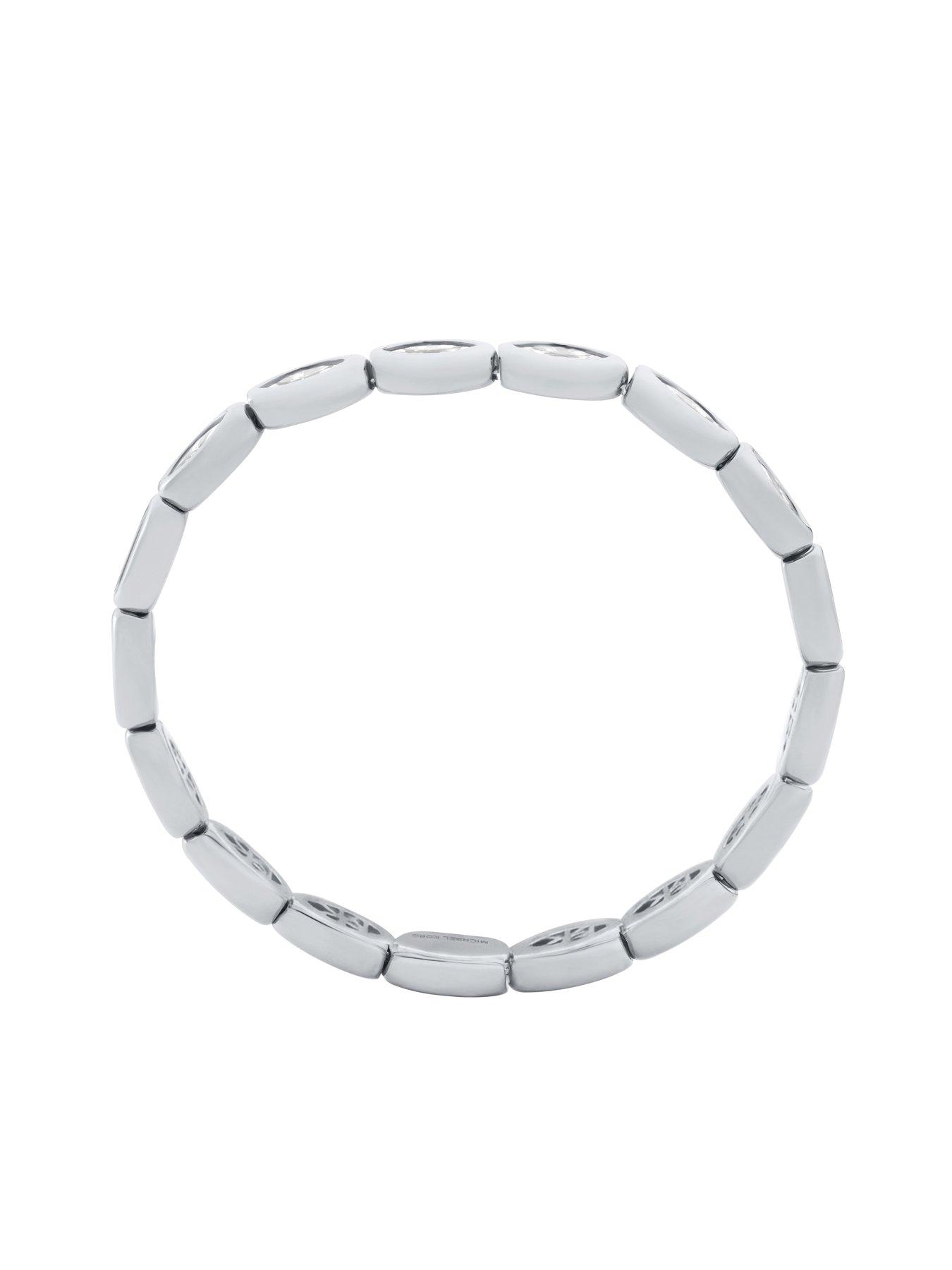 Image 2 of 4 of Michael Kors Marquise Stretch Tennis Bracelet - Silver