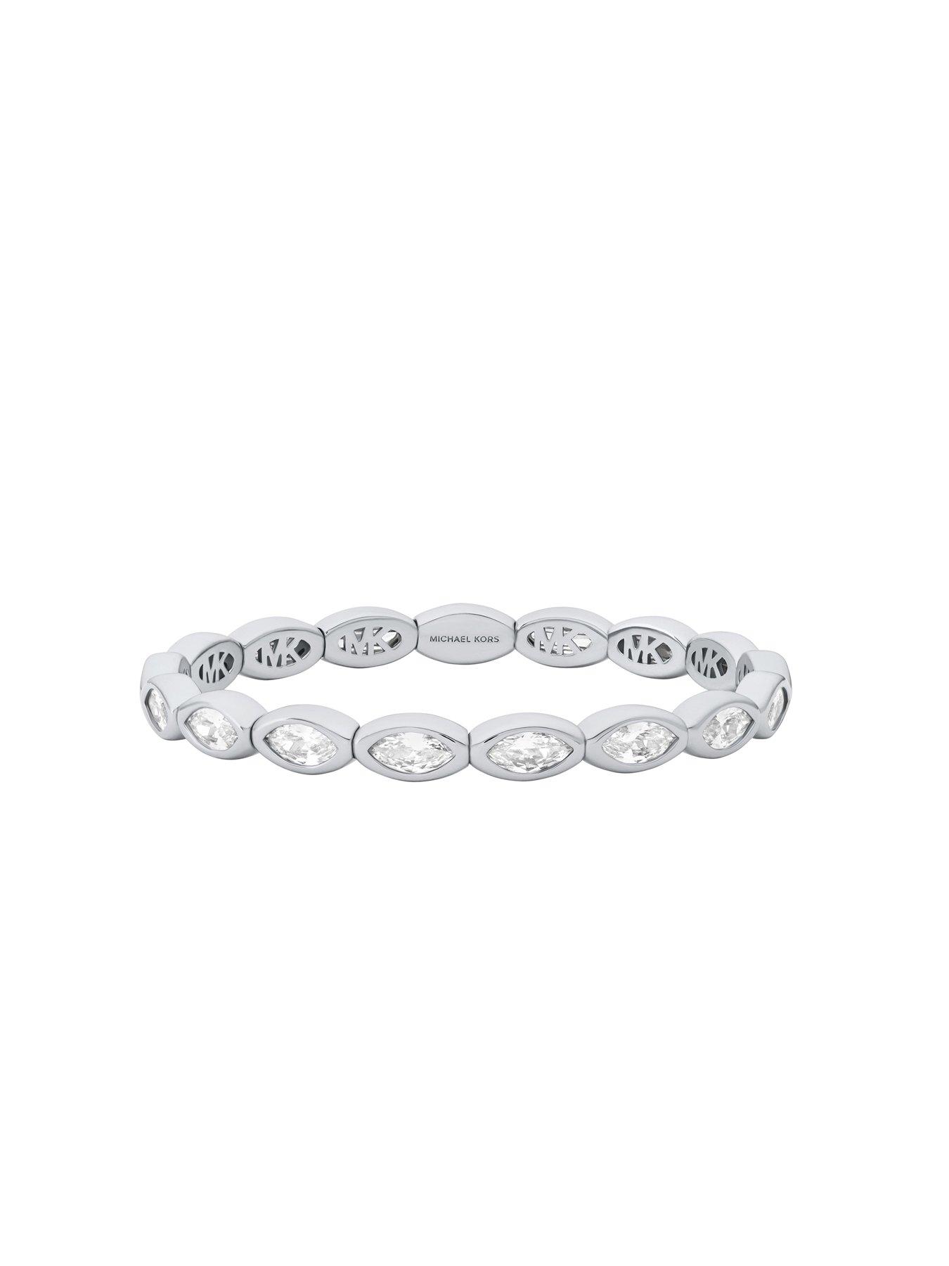 Image 3 of 4 of Michael Kors Marquise Stretch Tennis Bracelet - Silver