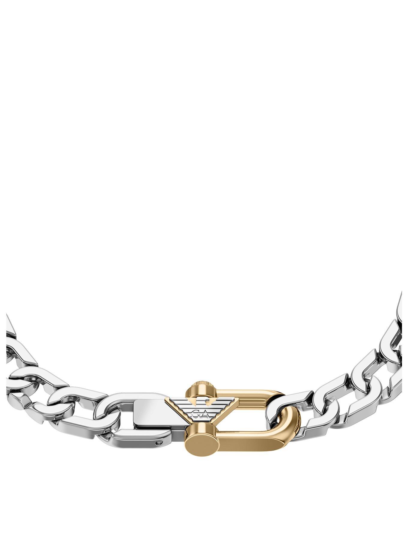 Emporio Armani Men's Two-Tone Stainless Steel Chain Bracelet, EGS3370040