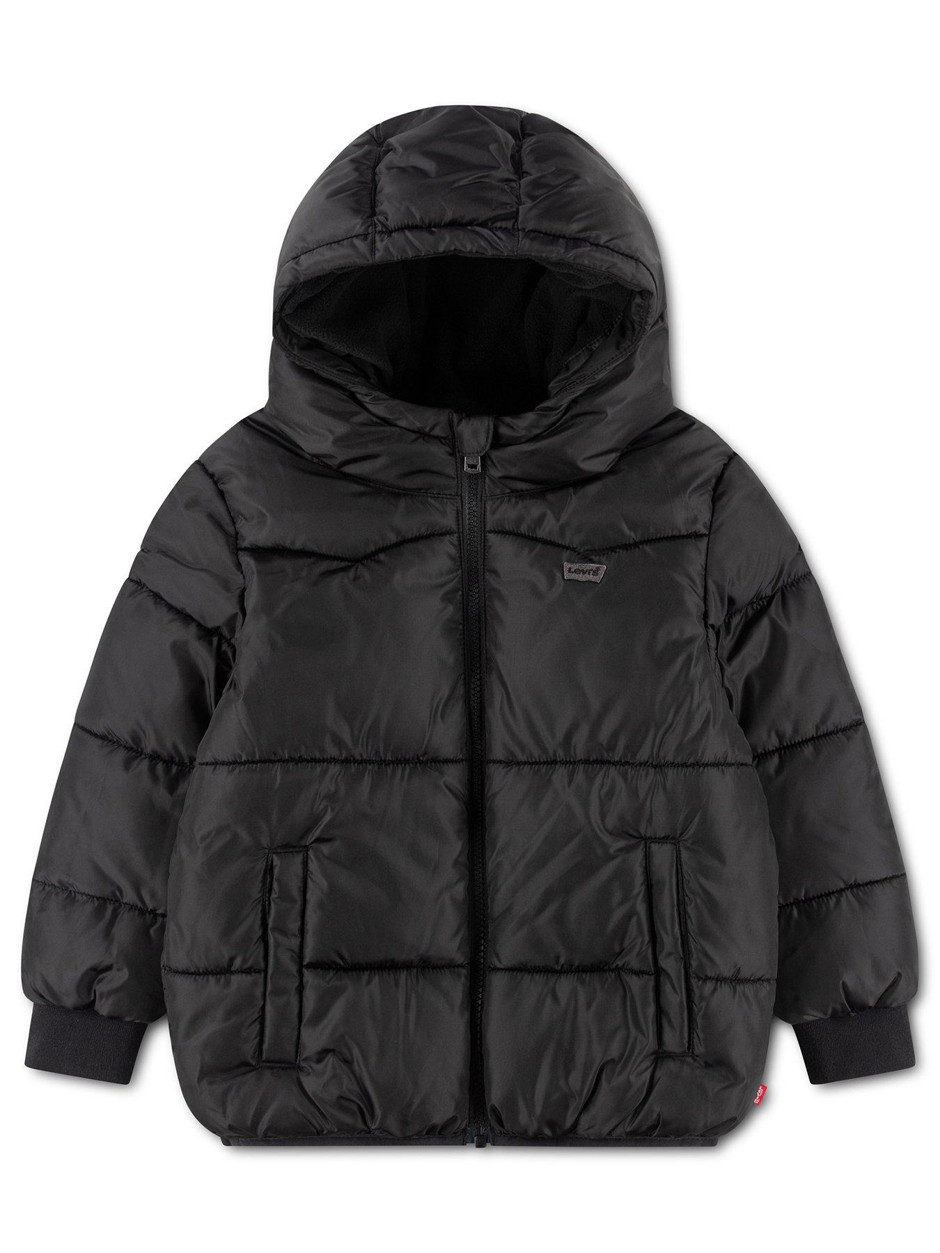 Image 1 of 4 of Levi's Boys Hooded Padded Zip Through Jacket - Black