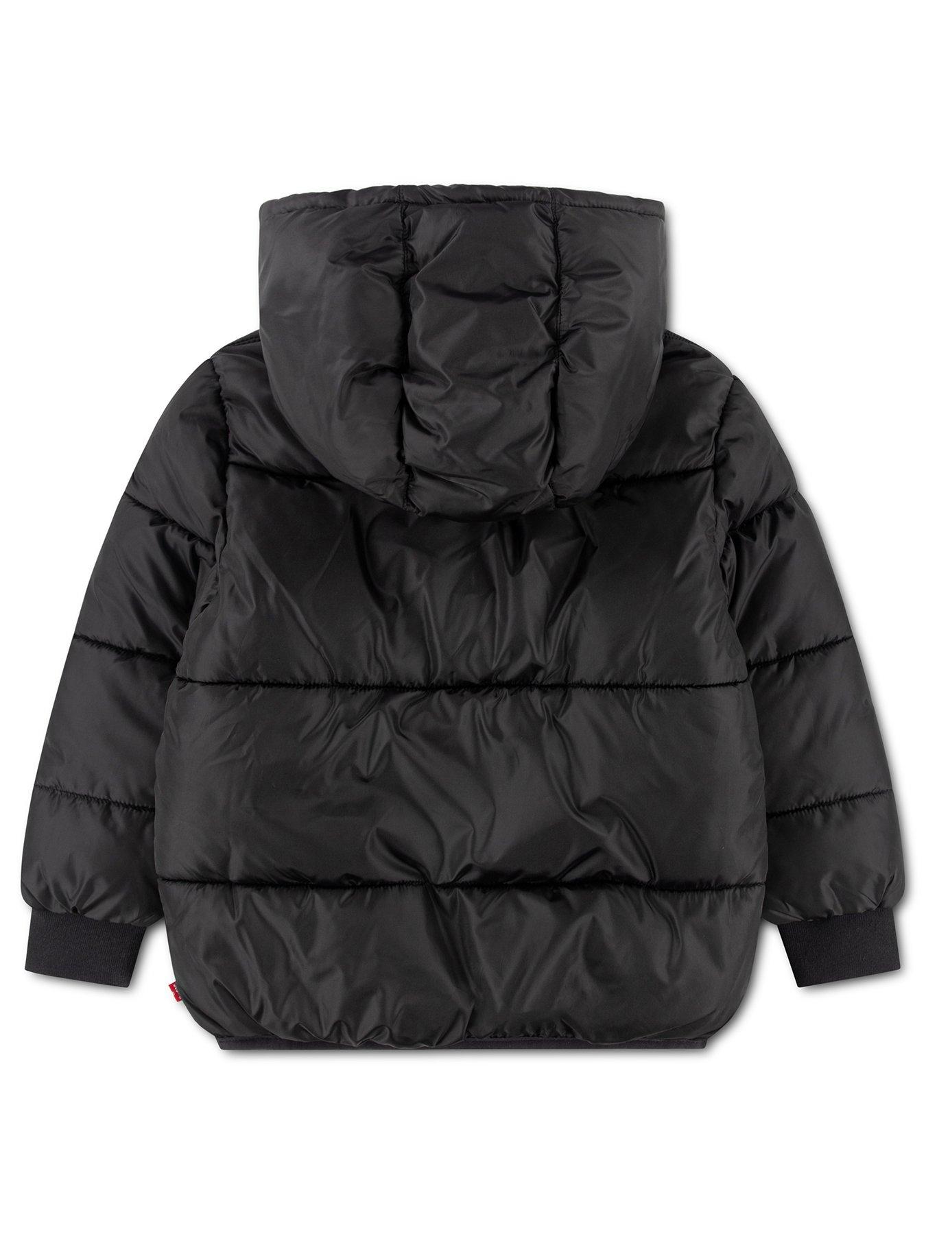 Image 2 of 4 of Levi's Boys Hooded Padded Zip Through Jacket - Black