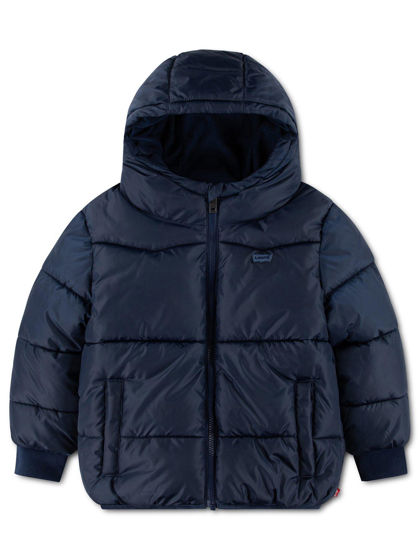 Image 1 of 4 of Levi's Boys Padded Hooded Zip Puffer Jacket - Blue