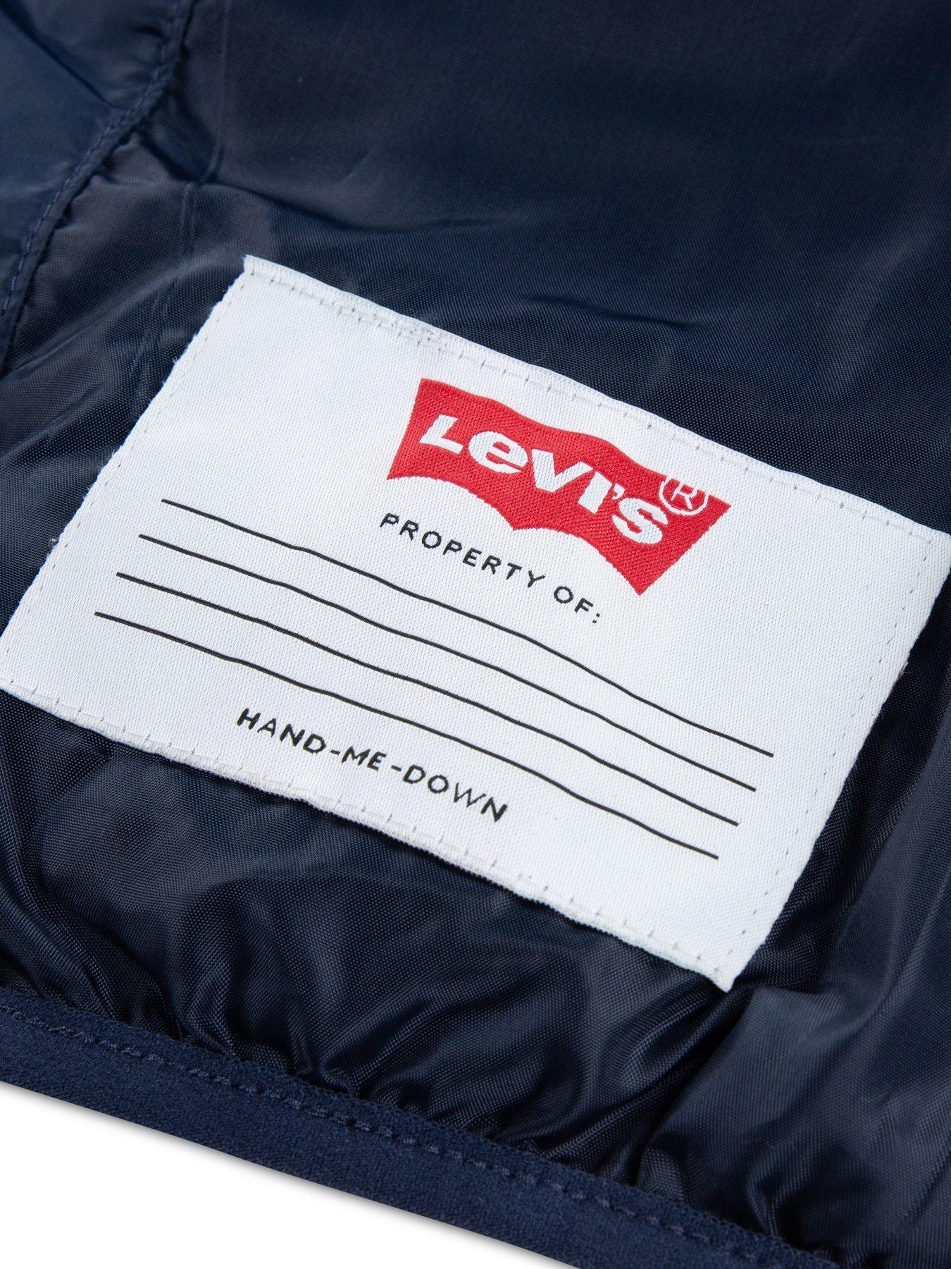 Image 3 of 4 of Levi's Boys Padded Hooded Zip Puffer Jacket - Blue