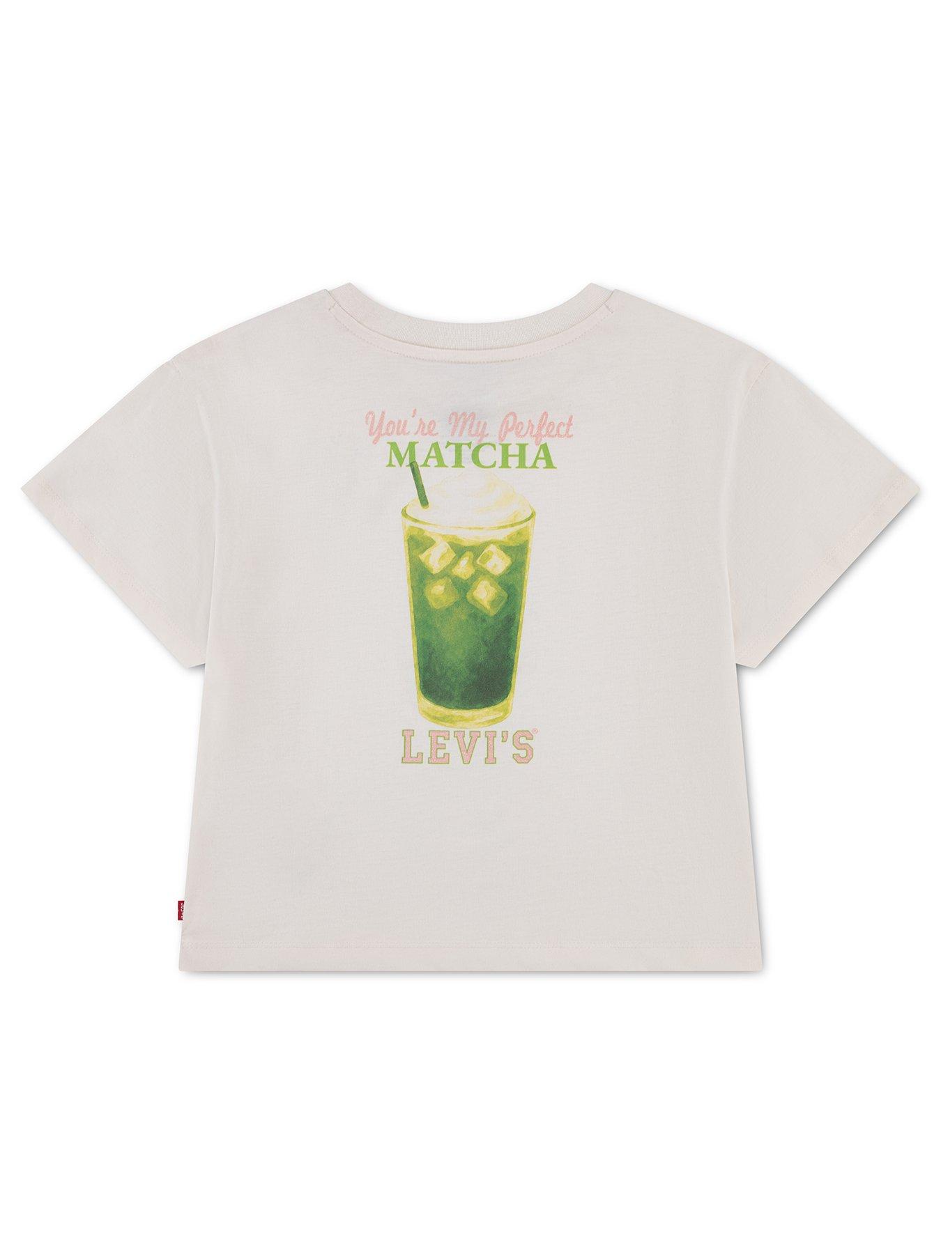 Image 2 of 3 of Levi's Girls Matcha Oversized Short Sleeve T-Shirt - White