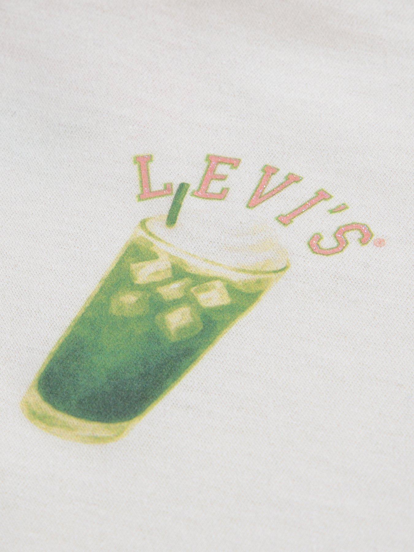 Image 3 of 3 of Levi's Girls Matcha Oversized Short Sleeve T-Shirt - White