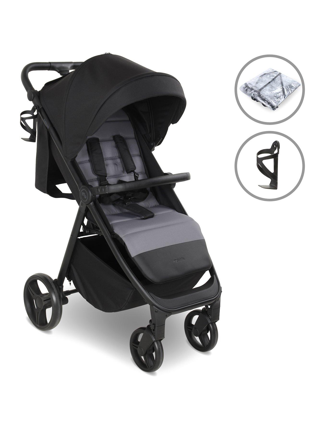Image 1 of 8 of My Babiie MB160 Plus Pushchair - Black & Grey