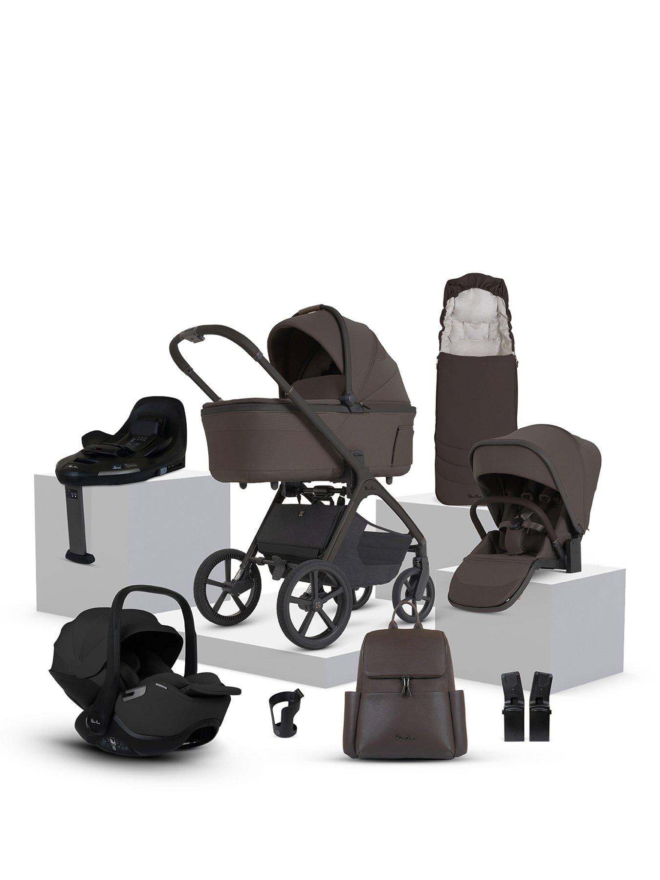 Silver Cross Cove 2 360 Car Seat Bundle Chocolate - Iconic Black