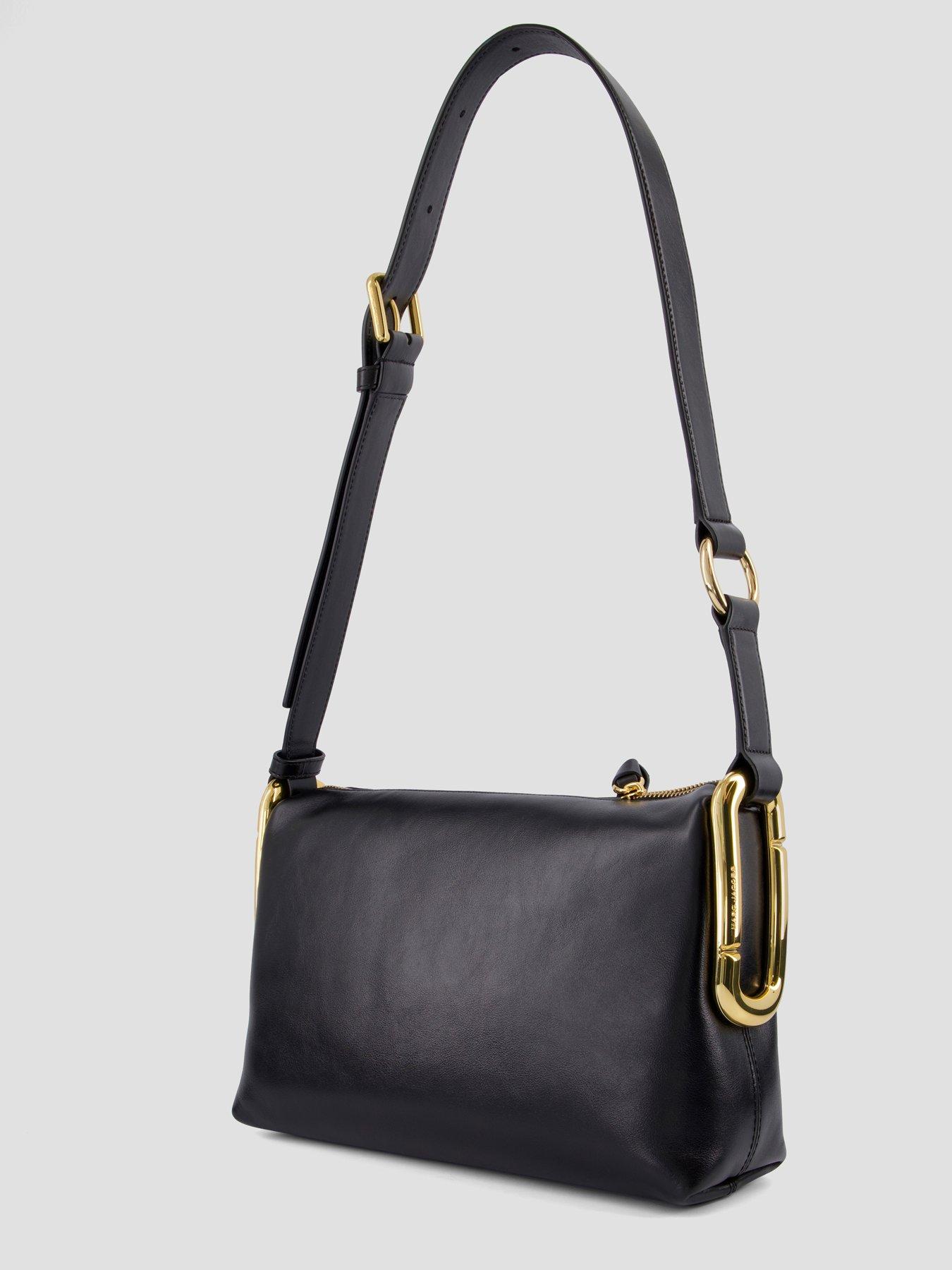 Image 3 of 6 of MARC JACOBS Womens The Scene Smooth Leather Gold Hardware Messenger Bag - Black