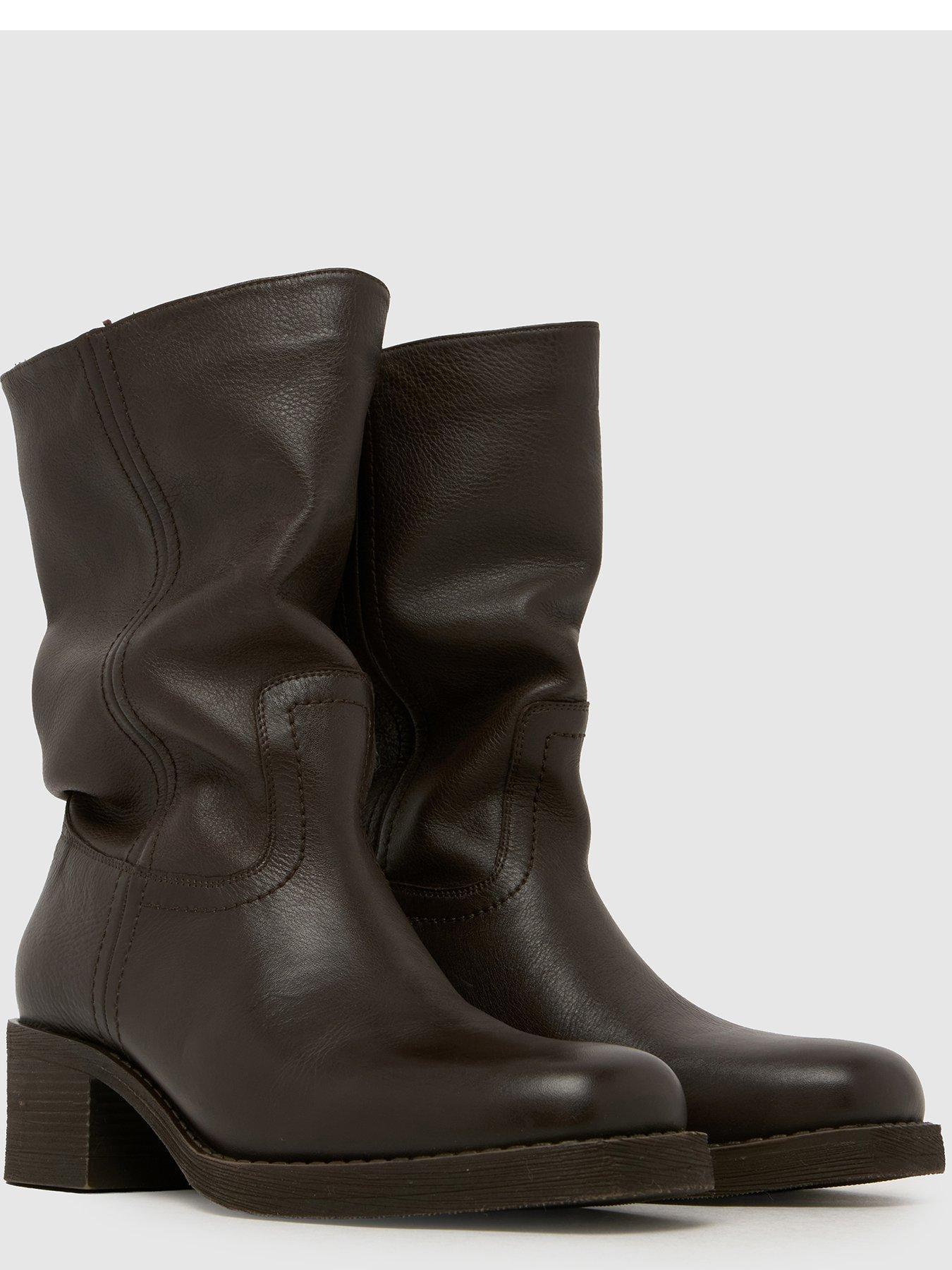Image 2 of 4 of Schuh Dakota Slouch Leather Ankle Boot - Brown