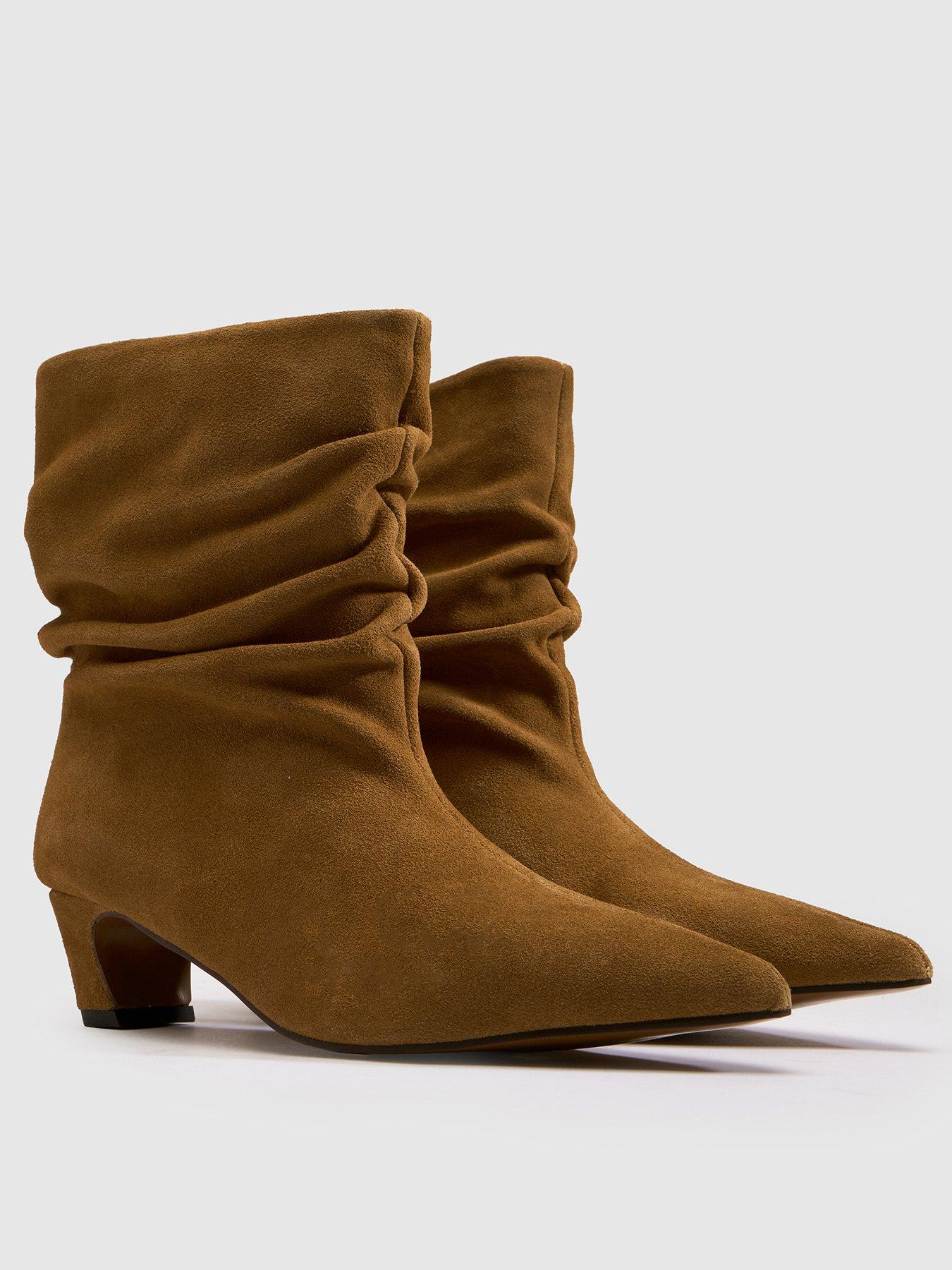 Image 2 of 4 of Schuh Womens Bluebell Slouch Pointed Toe Heeled Boots - Natural