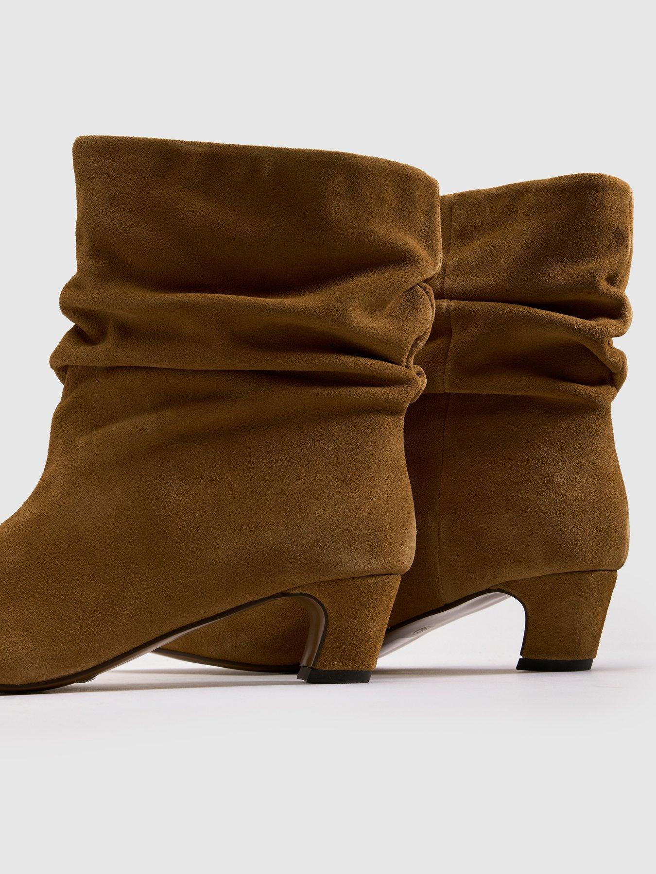 Image 4 of 4 of Schuh Womens Bluebell Slouch Pointed Toe Heeled Boots - Natural