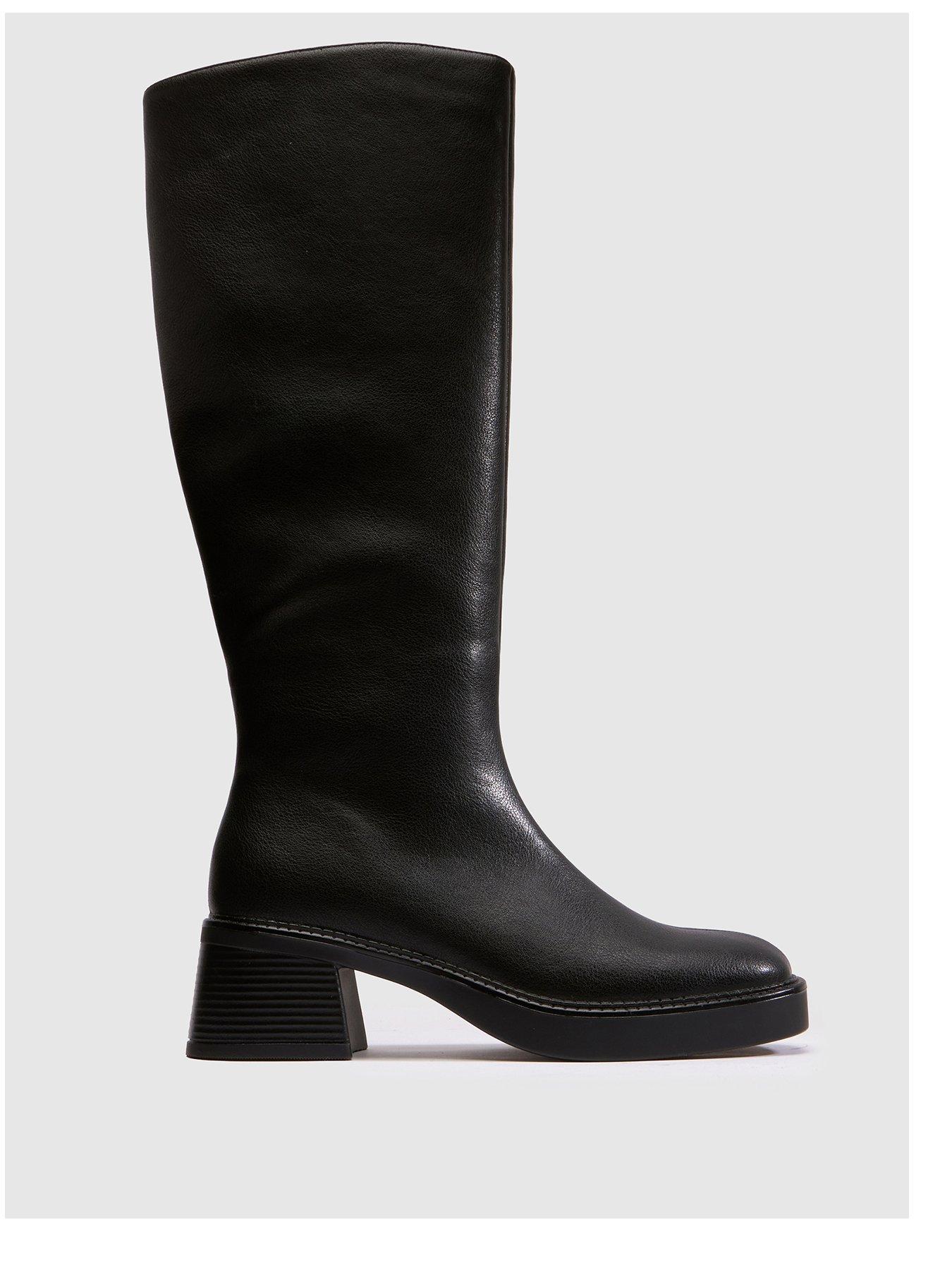 Image 1 of 4 of Schuh Darling Square Toe Knee Boot - Black