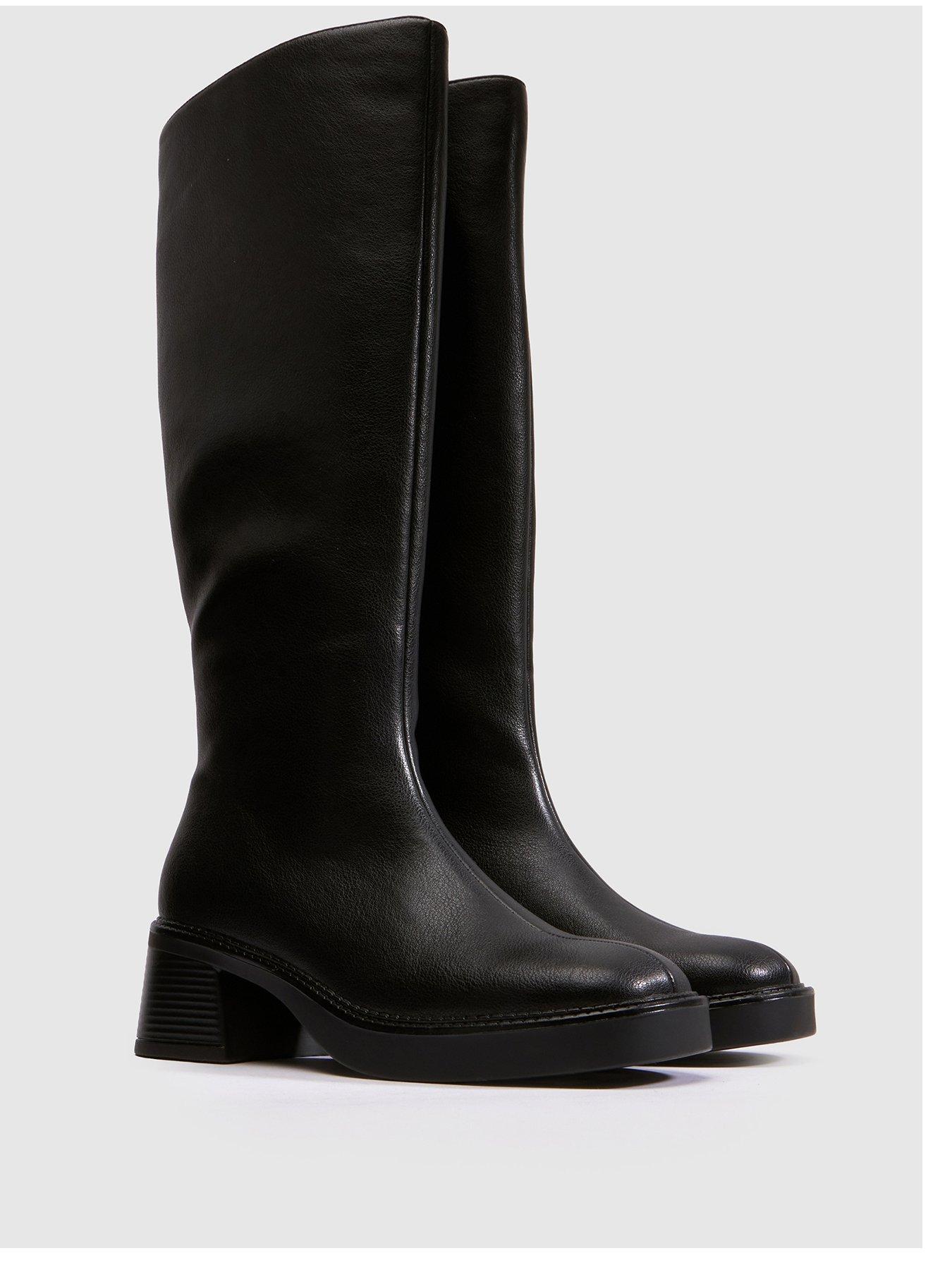 Image 2 of 4 of Schuh Darling Square Toe Knee Boot - Black