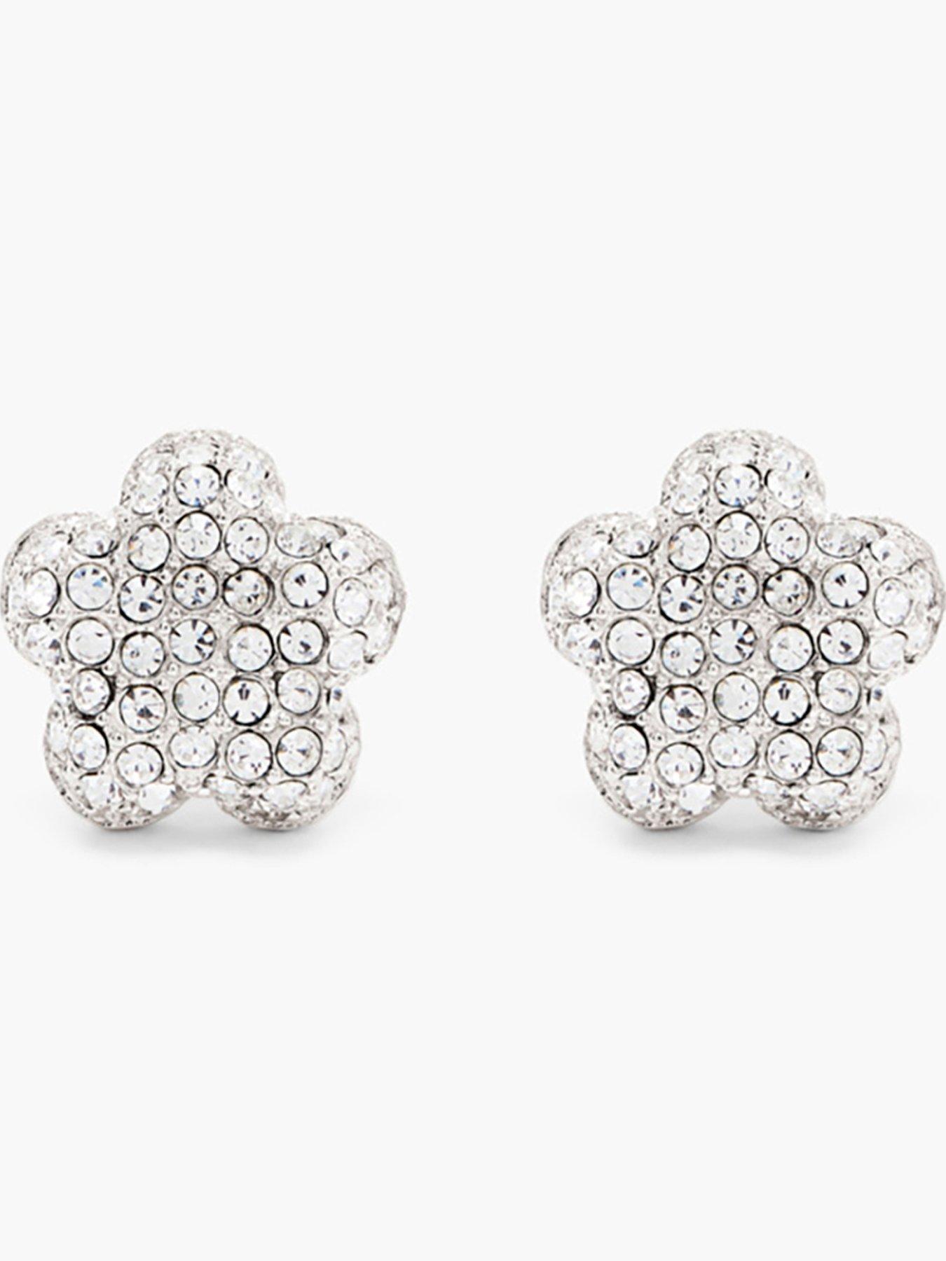 Image 1 of 4 of MARC JACOBS Womens Daisy Pav&eacute; Crystal Stud Earrings - Silver