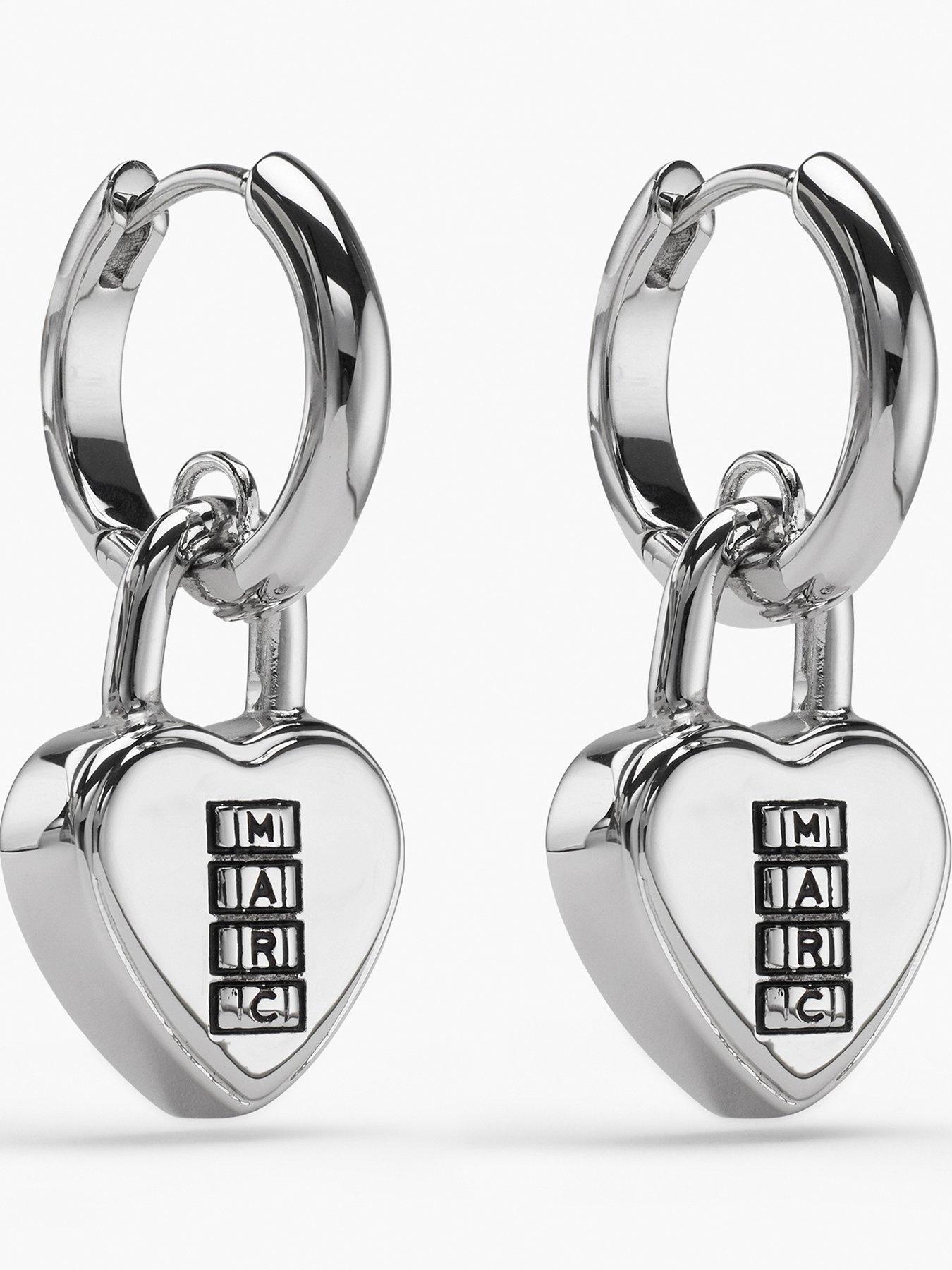 Image 1 of 4 of MARC JACOBS Heart Padlock Earrings - Silver