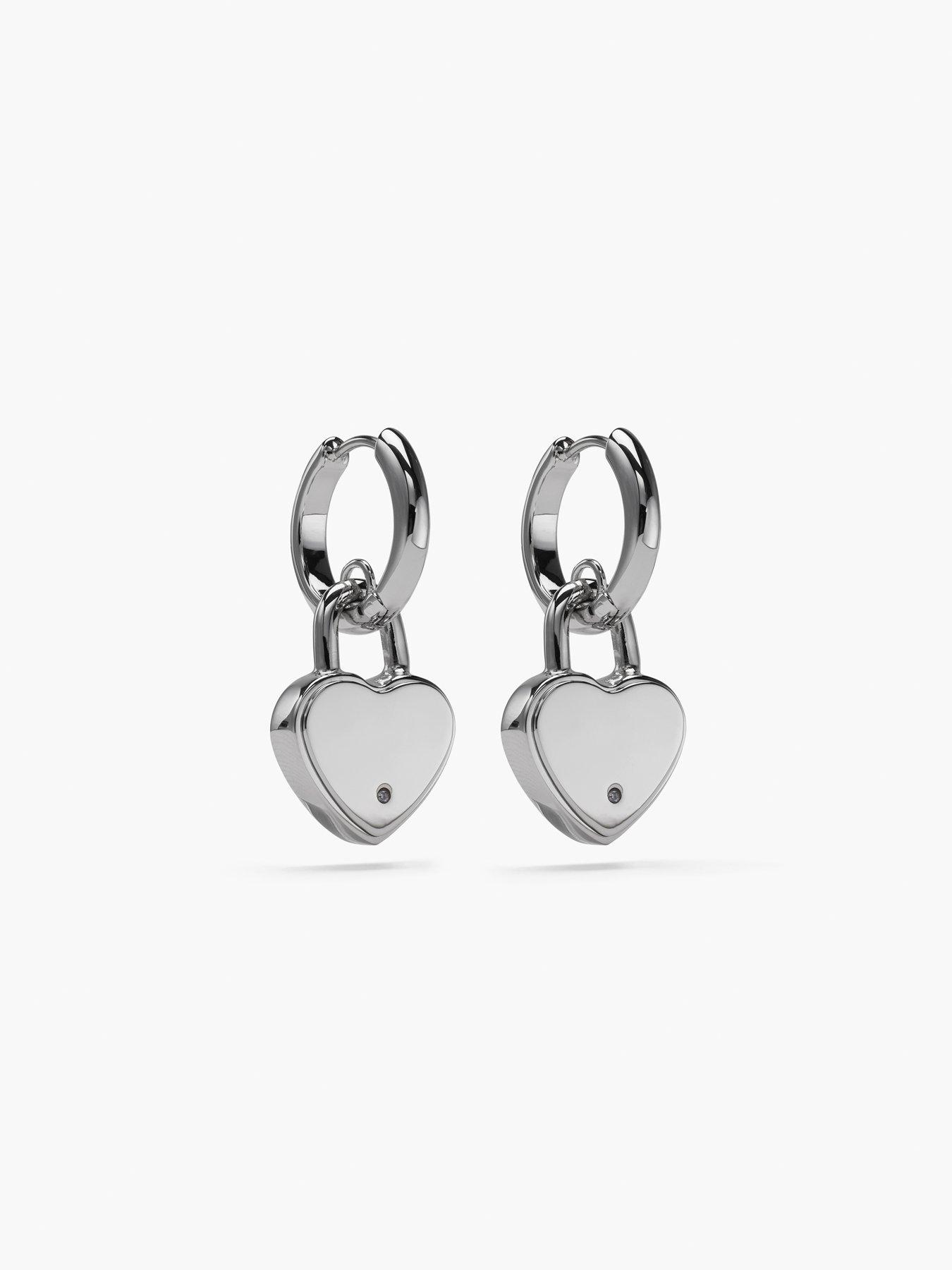 Image 4 of 4 of MARC JACOBS Heart Padlock Earrings - Silver