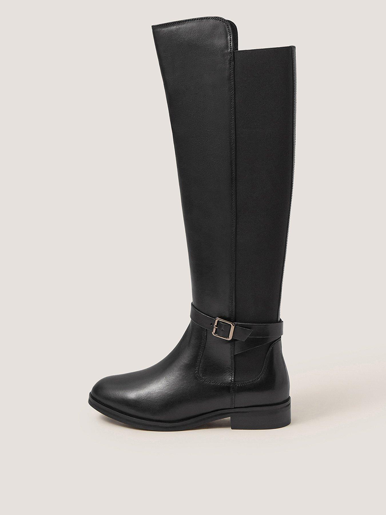 Monsoon Women's Milly Leather Knee High Boots - Black
